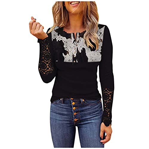 Plus Size Women's Tunic Tops - Crewneck Long Sleeve Basic Tee Shirts for Fall 2022 | Casual Outfit & Layering Essential