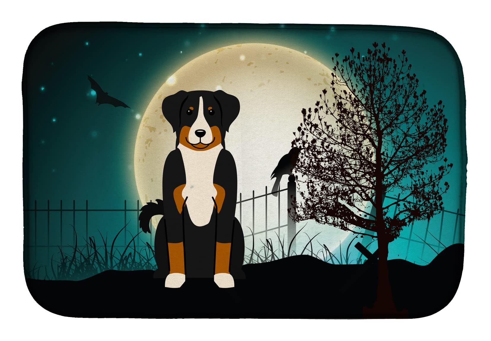 Halloween Dog Dish Drying Mat - Absorbent Kitchen Counter Pad, 14x21