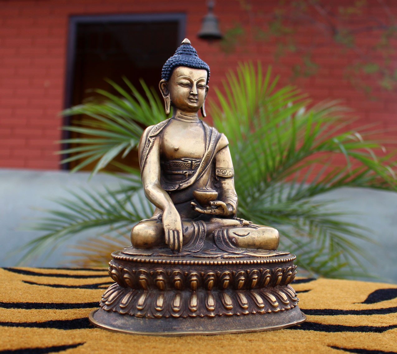8 Inch Bronze Shakyamuni Buddha Statue - Handcrafted Meditation Decor for Home, Office & Yoga Studio