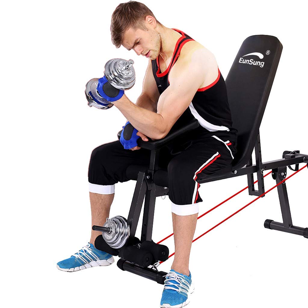Body Solid Adjustable Weight Bench with Leg Extension & Curl - Home Gym Workout Bench with Calf Raise Block & Weights Set - Perfect for Strength Training, Leg Workouts & Full-Body Exercises