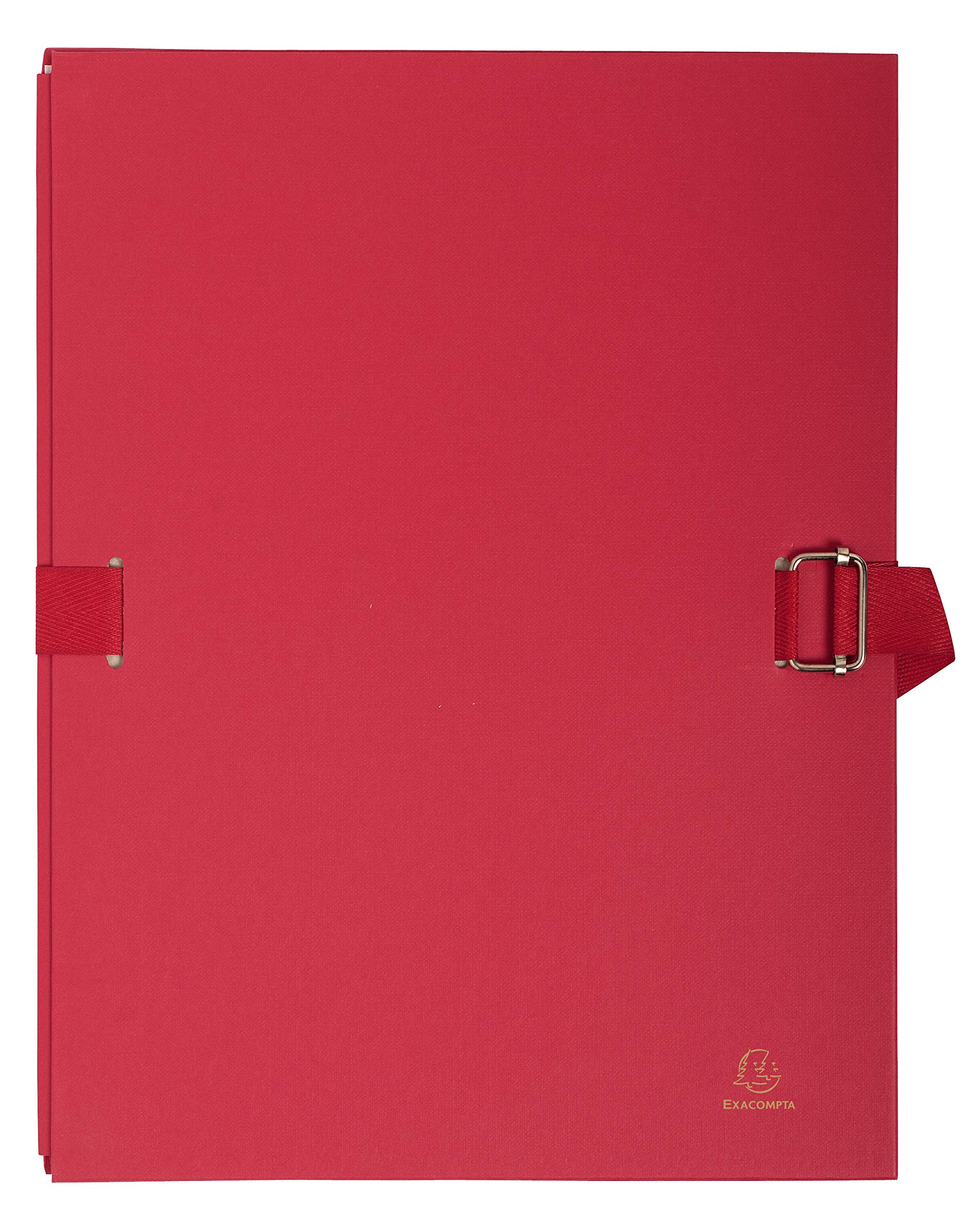 Exacompta Red Expandable File Folder with Colored Canvas Paper - Durable Document Organizer for Office, School & Home Use