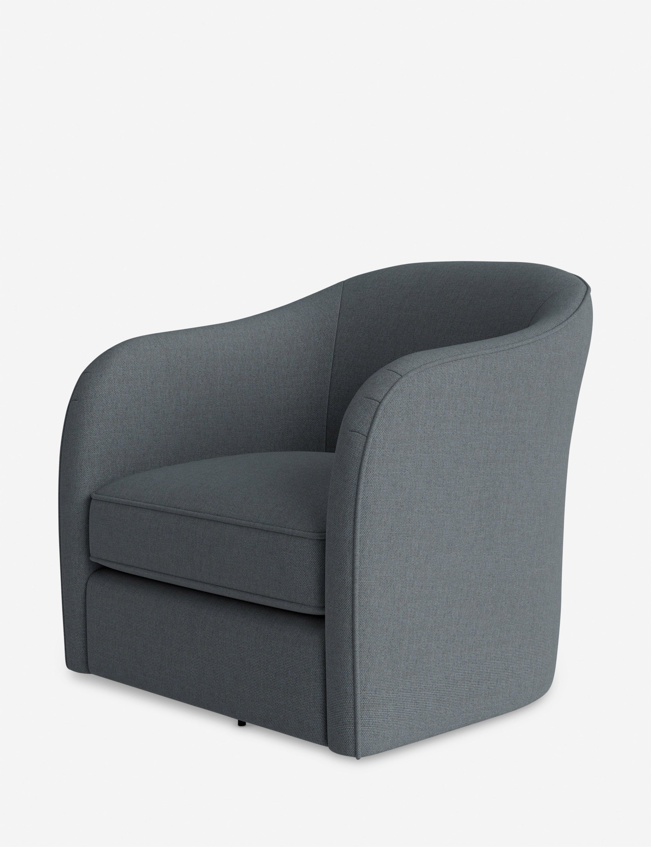 Faro Swivel Chair by DISC Interiors - Modern Rotating Lounge Chair for Living Room, Office & Reading Nook - 360° Swivel Base with Upholstered Seat