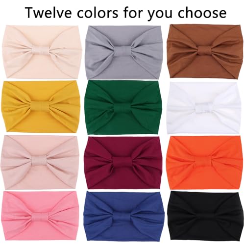 Headbands Color-12 Pcs Solid Color