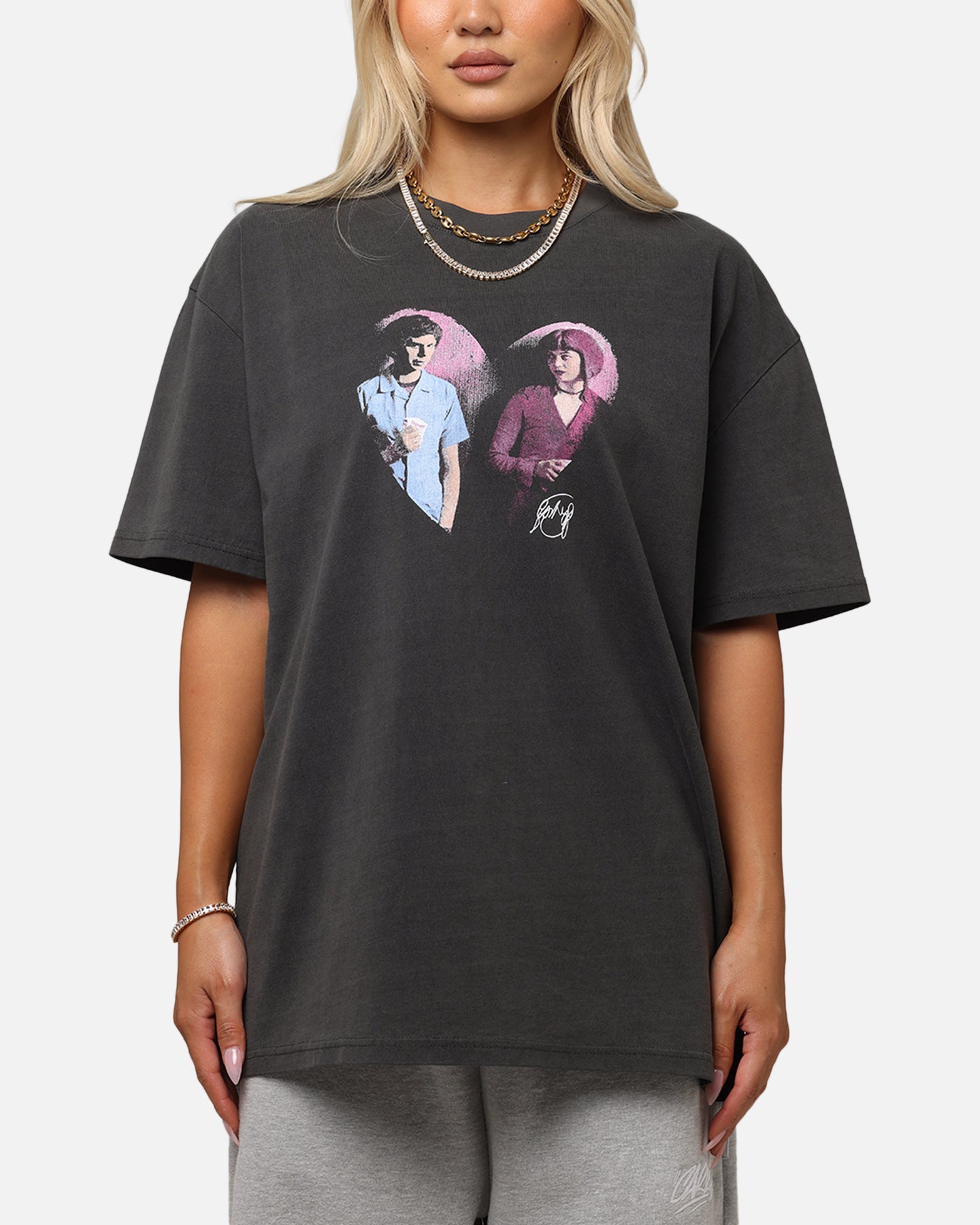 American Thrift Scott Pilgrim vs The World Ramona & Scott Graphic Tee - Vintage Black Washed Cotton T-Shirt for Men & Women - Perfect for Casual Wear, Cosplay, and Movie Fans