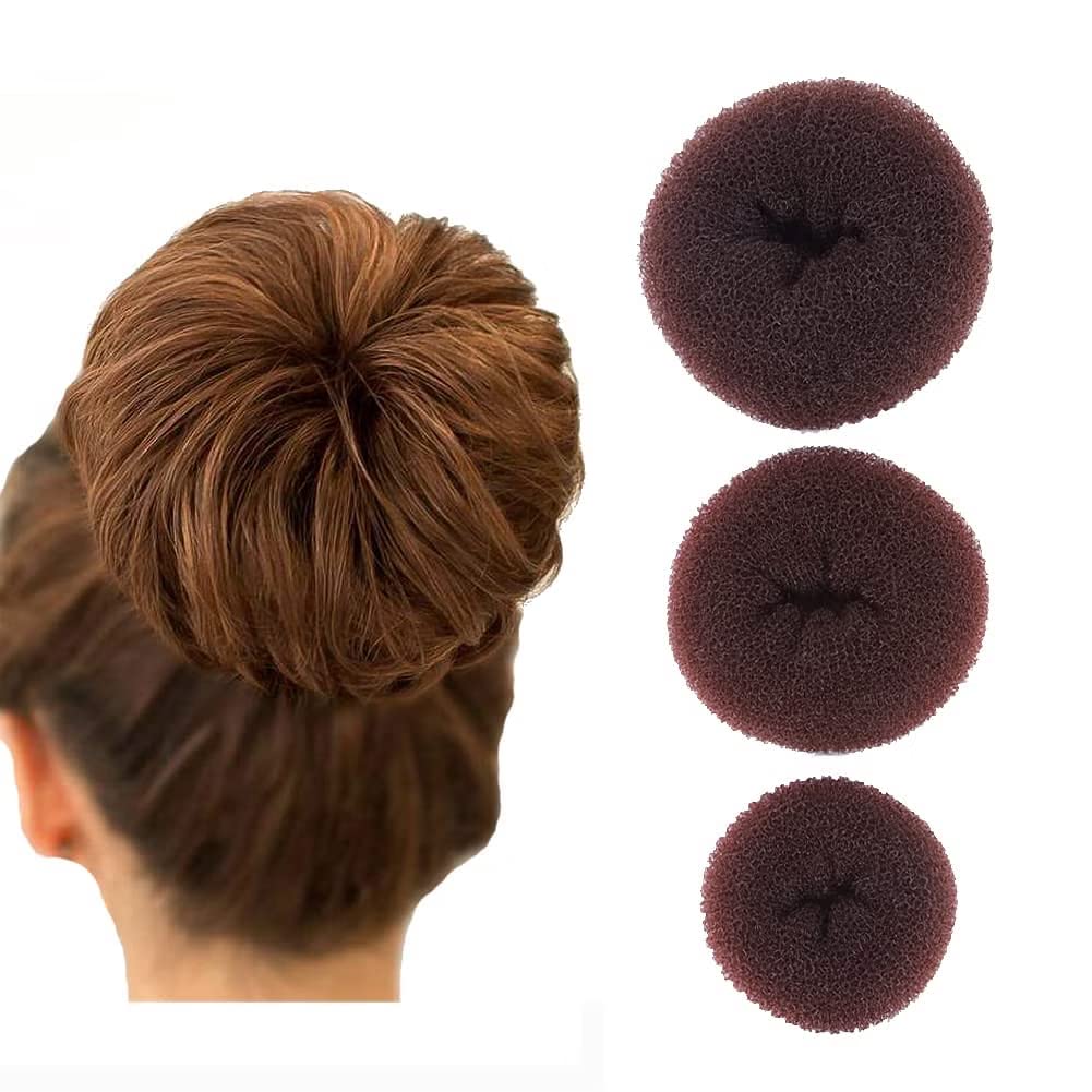 LOCANS Hair Donut Bun Maker Set - 3 Sizes (Large, Medium, Small) for Women | Perfect for Updos, Ponytails & Formal Hairstyles | Great for Weddings, Parties & Everyday Use