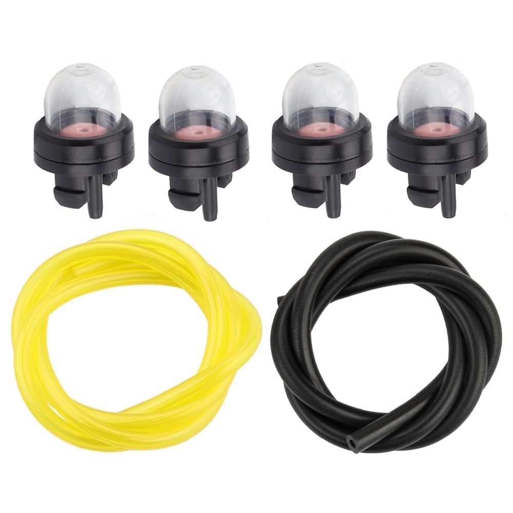 Hipa 4 Pack Primer Bulb for Echo, Husqvarna, Poulan, Ryobi, Craftsman, Stihl Chainsaws & Trimmers - Compatible with CS400, CS310, CS300, CS305, CS340, CS370, CS3400, CS3450, CS450 - Includes Fuel Line - Perfect for Lawn Mower, Weed Eater & Leaf Blower Maintenance