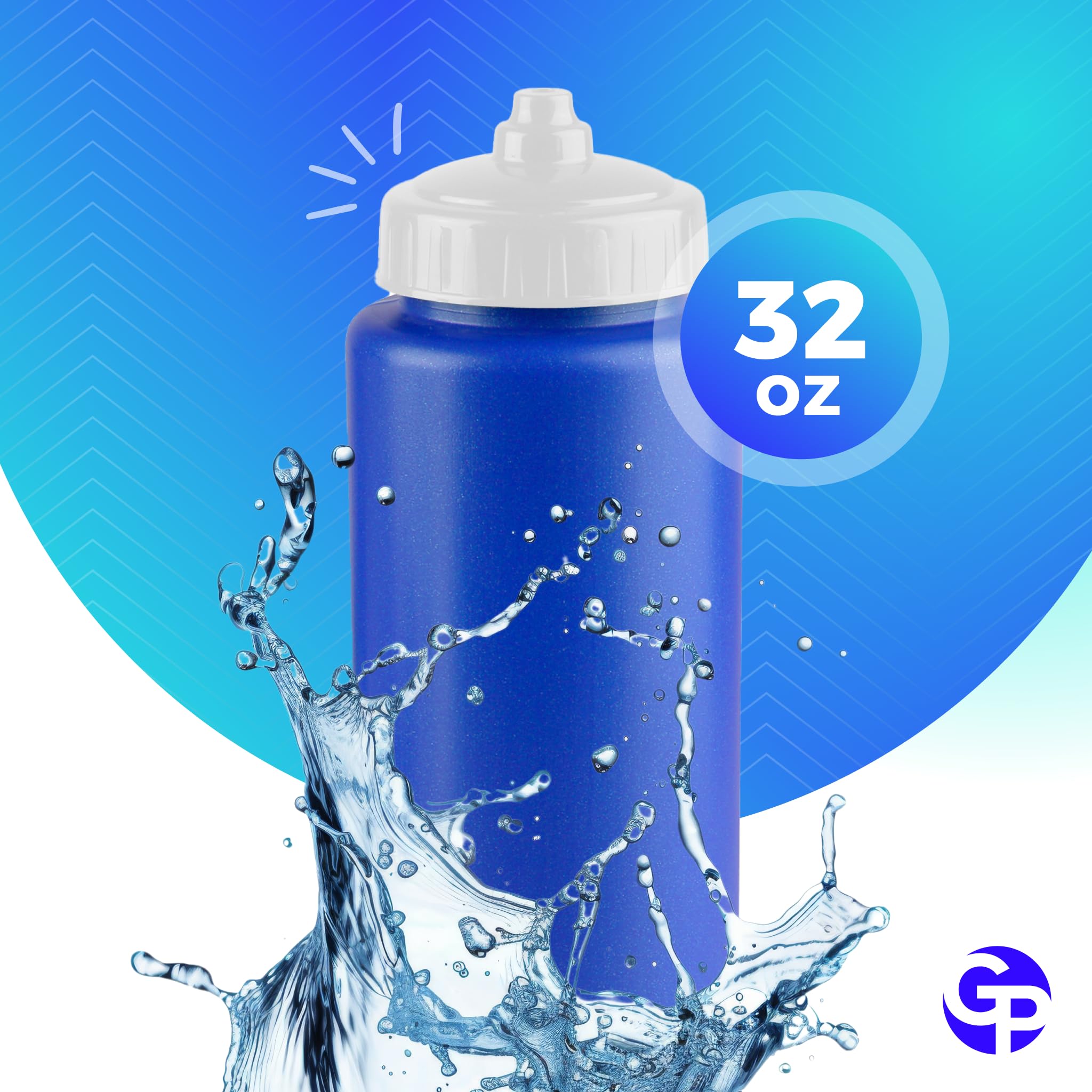 32 oz BPA-Free Sports Water Bottle 25-Pack - Gym, School & Team Sports Squeeze Bottle by Gary Plastic Packaging - Perfect for Hydration During Workouts, Outdoor Activities & Daily Use
