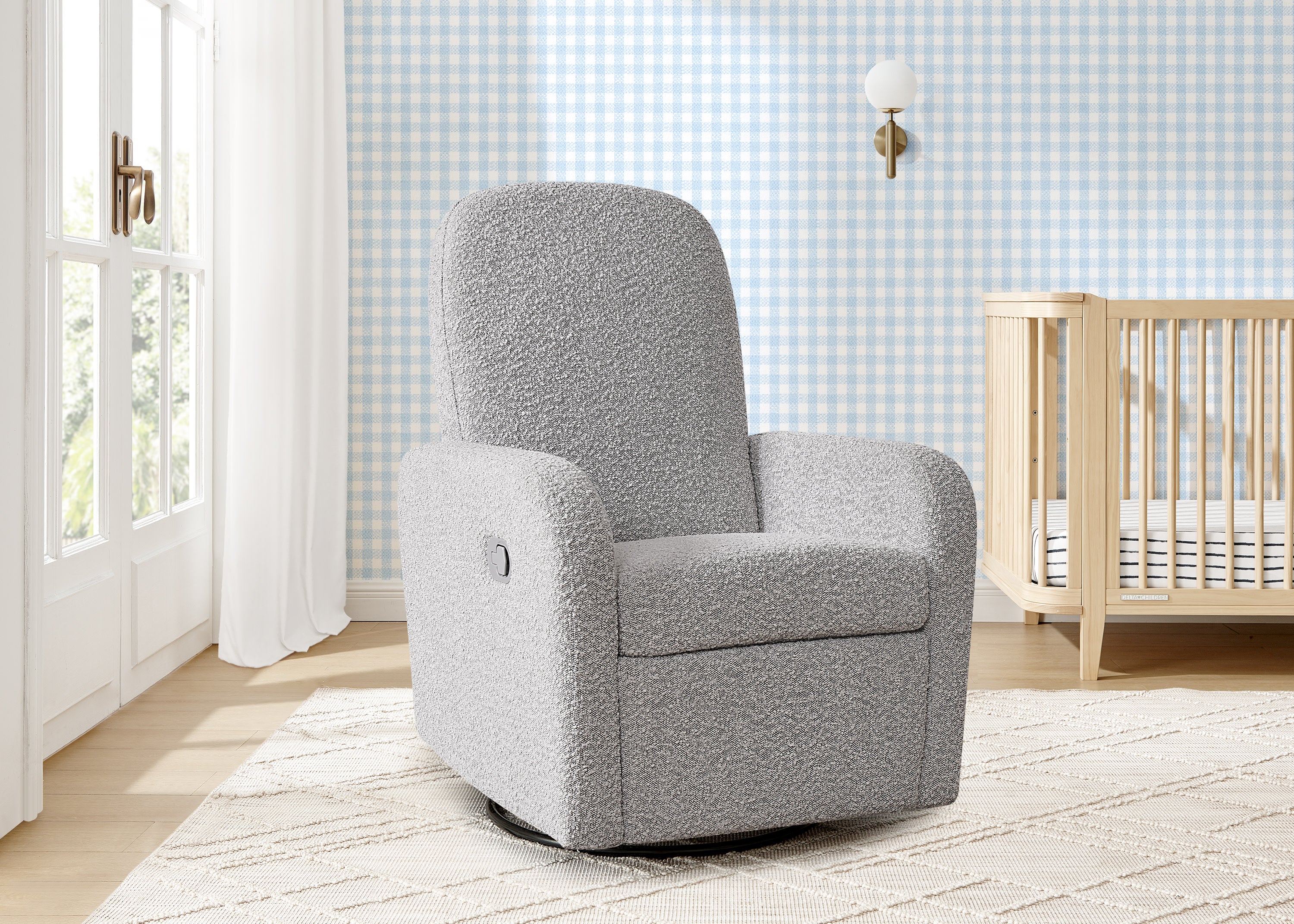 Comfortable Teddy Nursery Swivel Recliner Chair - Soft Plush Rocking Chair for Nursing Mothers, Baby Room, Nursery Decor & Relaxation - Perfect for Breastfeeding, Reading & Bonding with Your Newborn