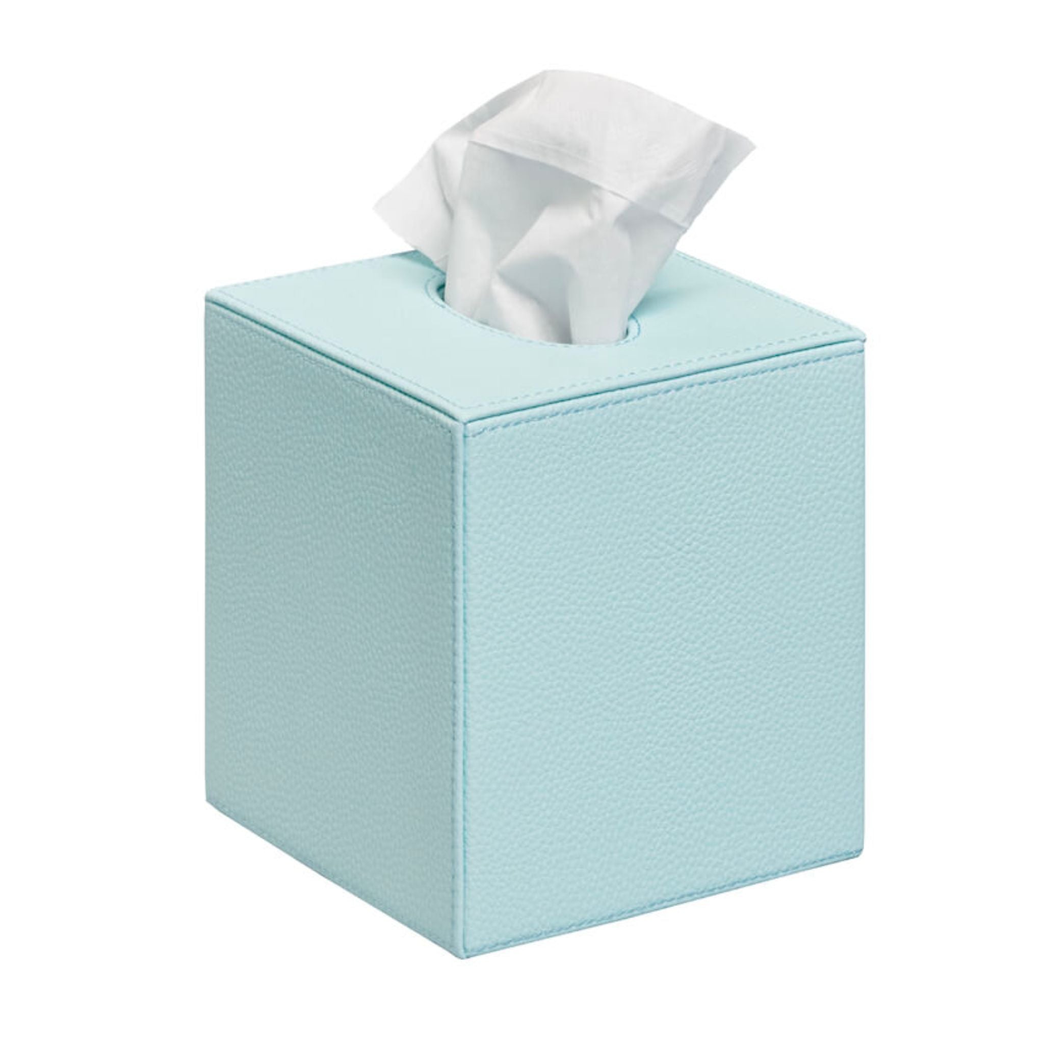 Elegant Blue Faux Leather Tissue Box Cover - Waterproof & Stylish Home Decor for Living Room, Bedroom, or Bathroom
