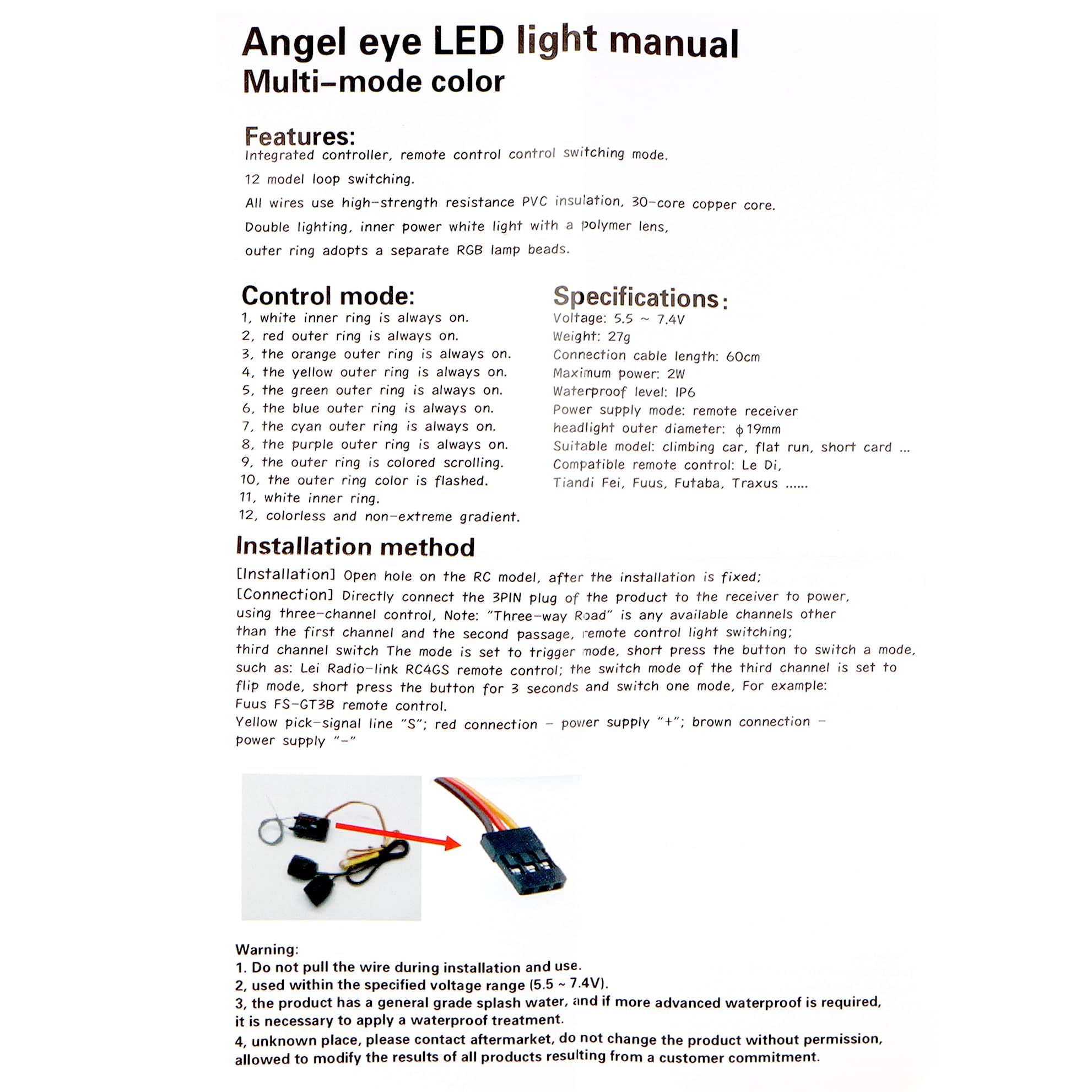 Waterproof LED Light Kit for TRX-4 SCX10 RC Crawler - 12 Modes for Off-Road Night Driving