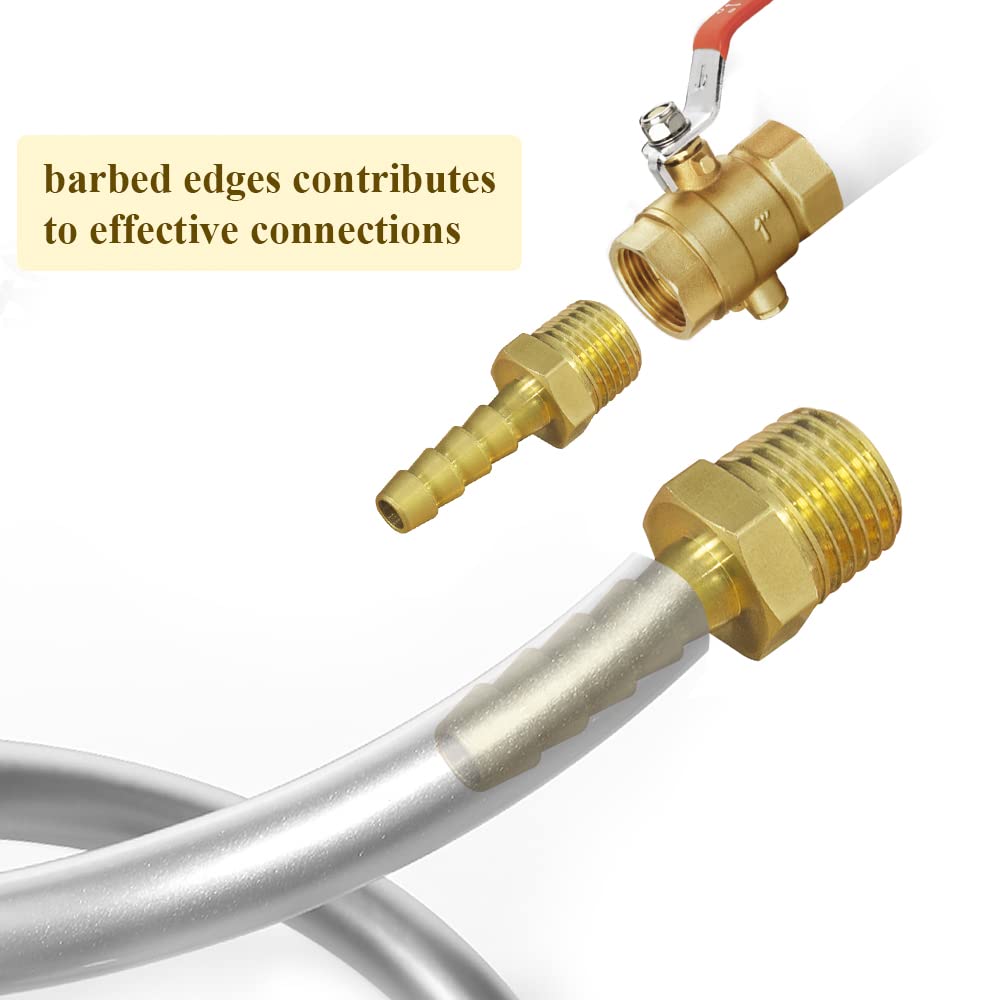 WiseWater 12-Pack Brass Hose Barb Fittings - 3/8