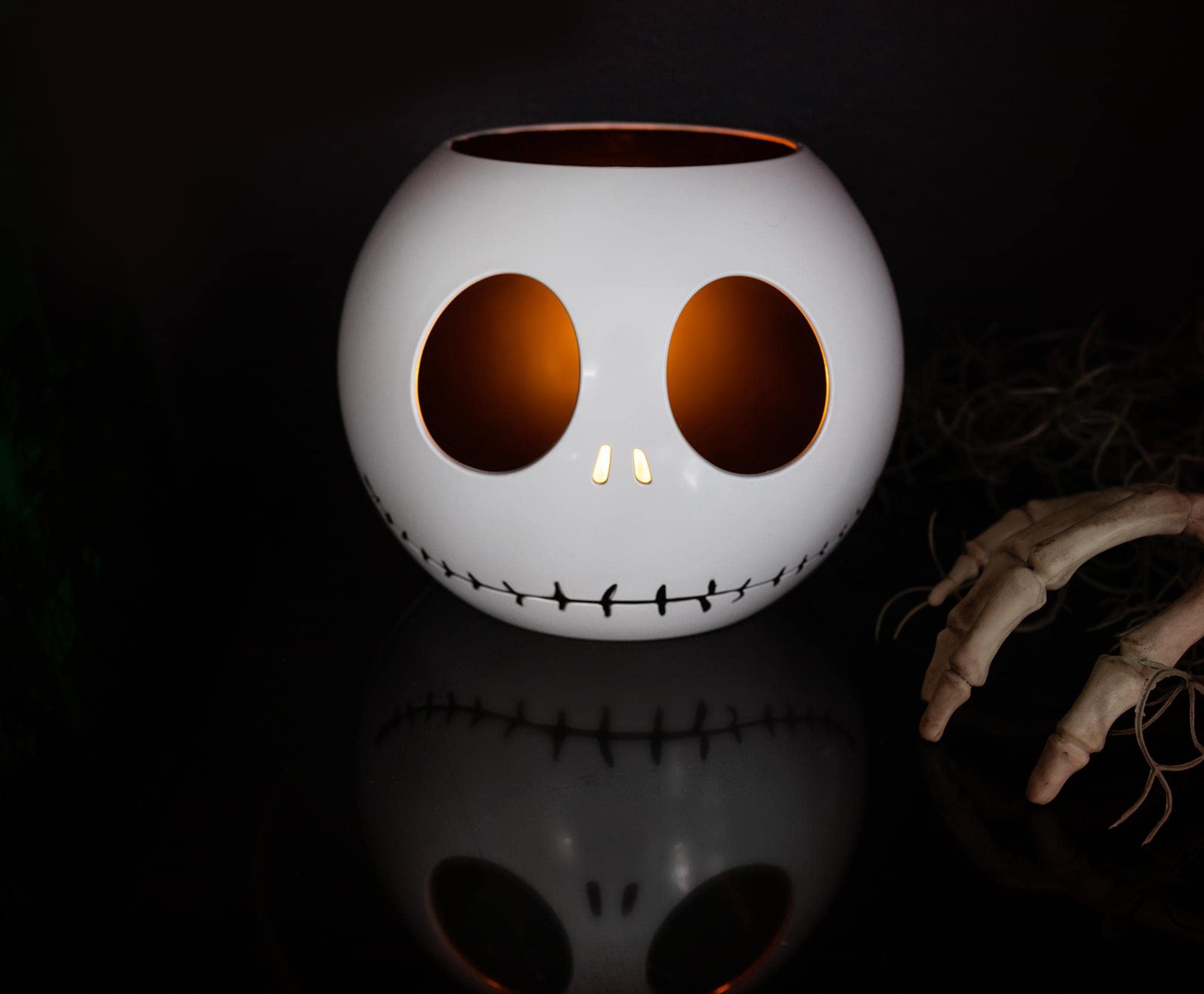 Disney The Nightmare Before Christmas Jack Skellington LED Flickering Flameless Candle with Automatic Timer - Officially Licensed Collectible Decor for Halloween, Christmas & Home Parties