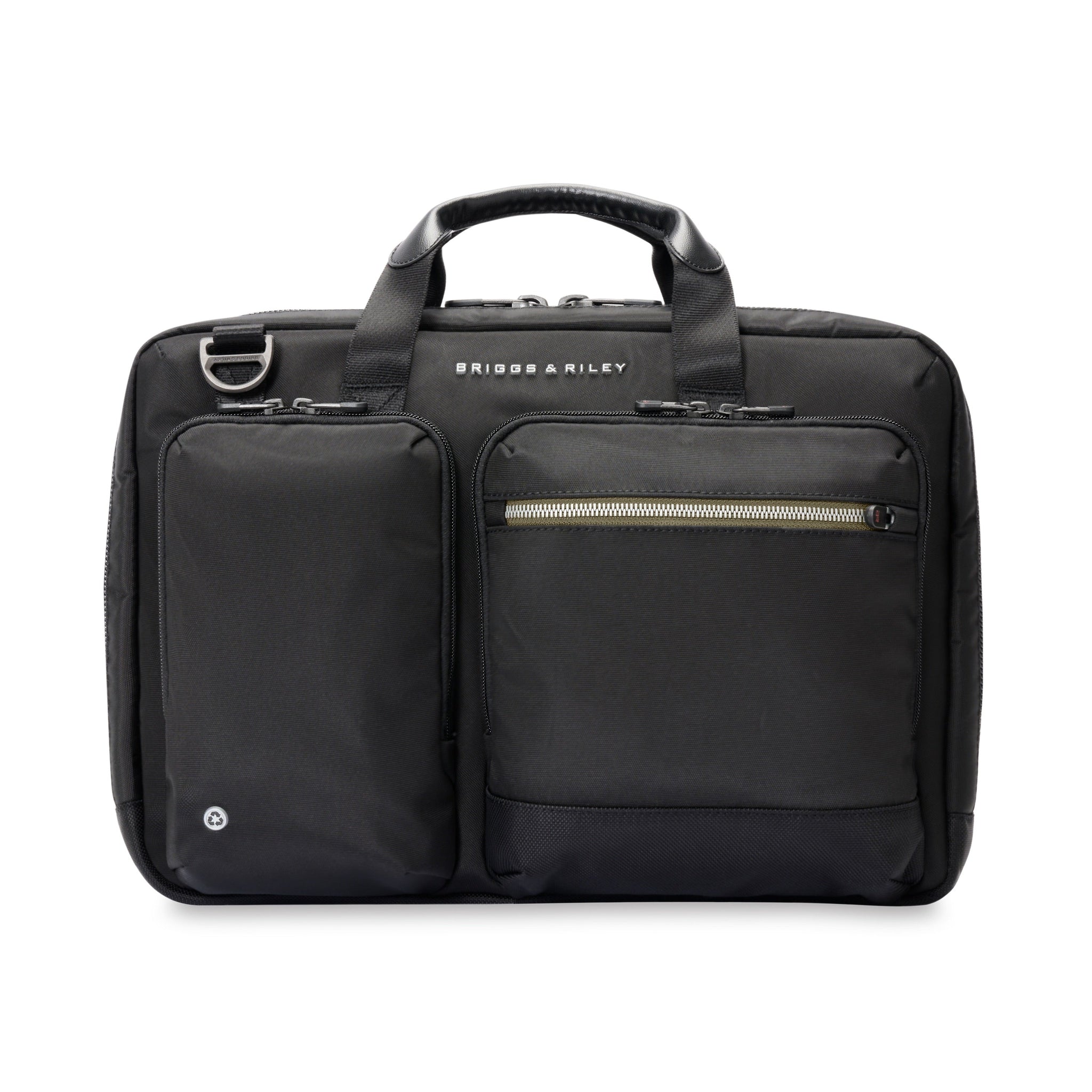 Briggs & Riley Recycled Expandable Slim Briefcase - Eco-Friendly Laptop Bag for Business & Travel - Perfect for Work, Commute & Office Professionals
