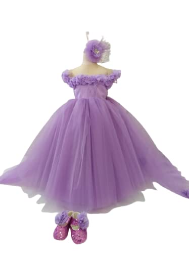 Lavender Flower Girl Dress for Baby Toddler - Elegant Sleeveless Floral Tutu Dress for First Birthday, Wedding & Special Occasions | Perfect for Holiday Parties, Photo Shoots & Pageants