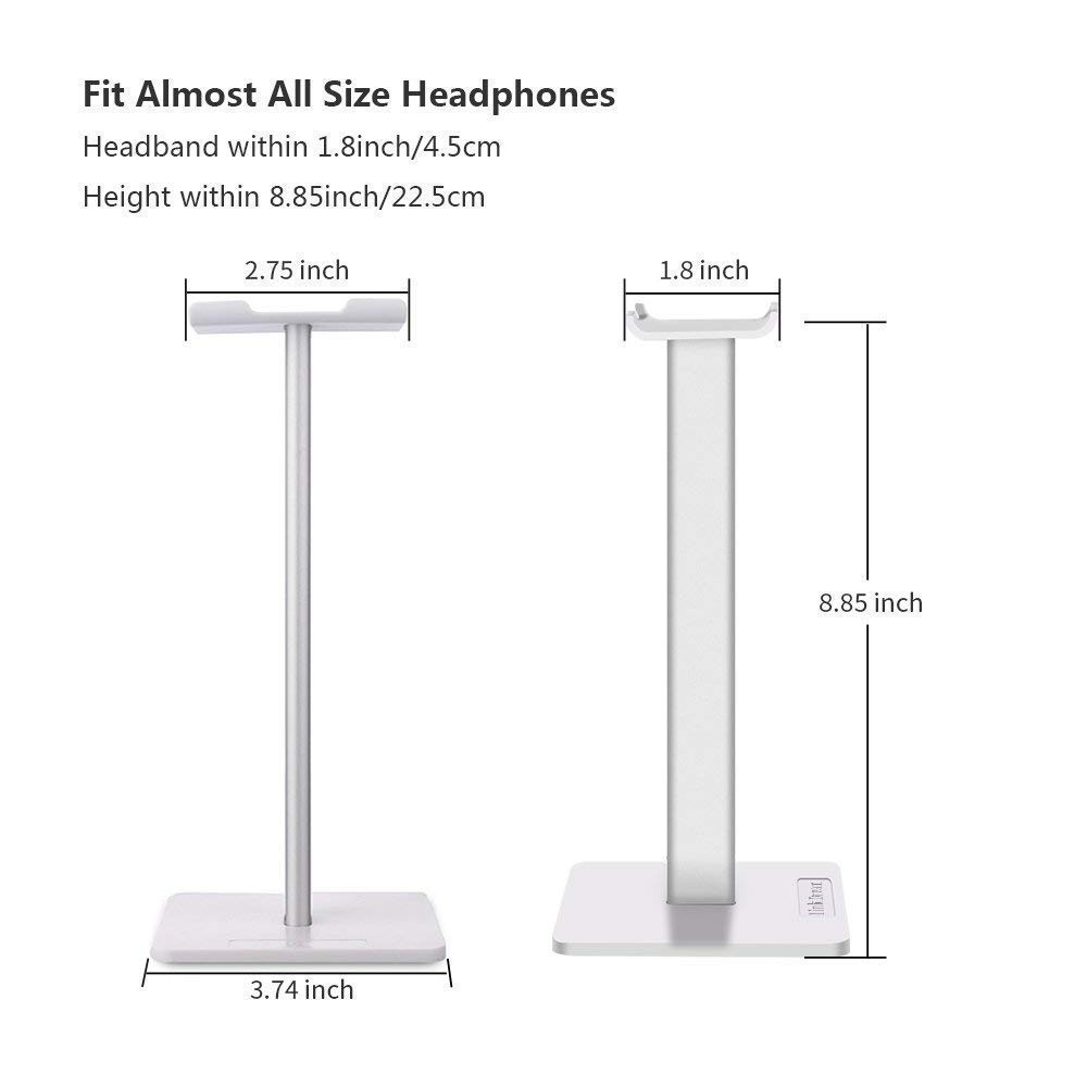Premium Aluminum Headphone Stand with Flexible Headrest - Universal Gaming Headset Holder with Anti-Slip Base - Perfect for Desk Organization & Gaming Setup