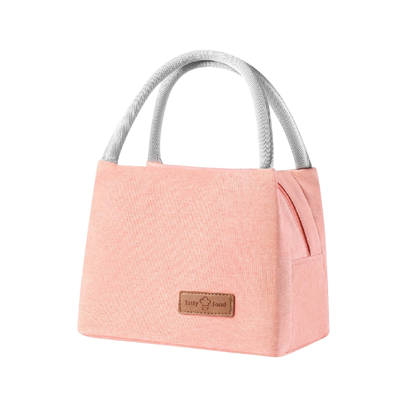 Insulated Canvas Bento Lunch Bag for Women - Large Capacity Heat-Resistant Tote with Thick Insulation - Perfect for Work, Office, Picnics & Outdoor Meals (Watermelon Red, One Size)