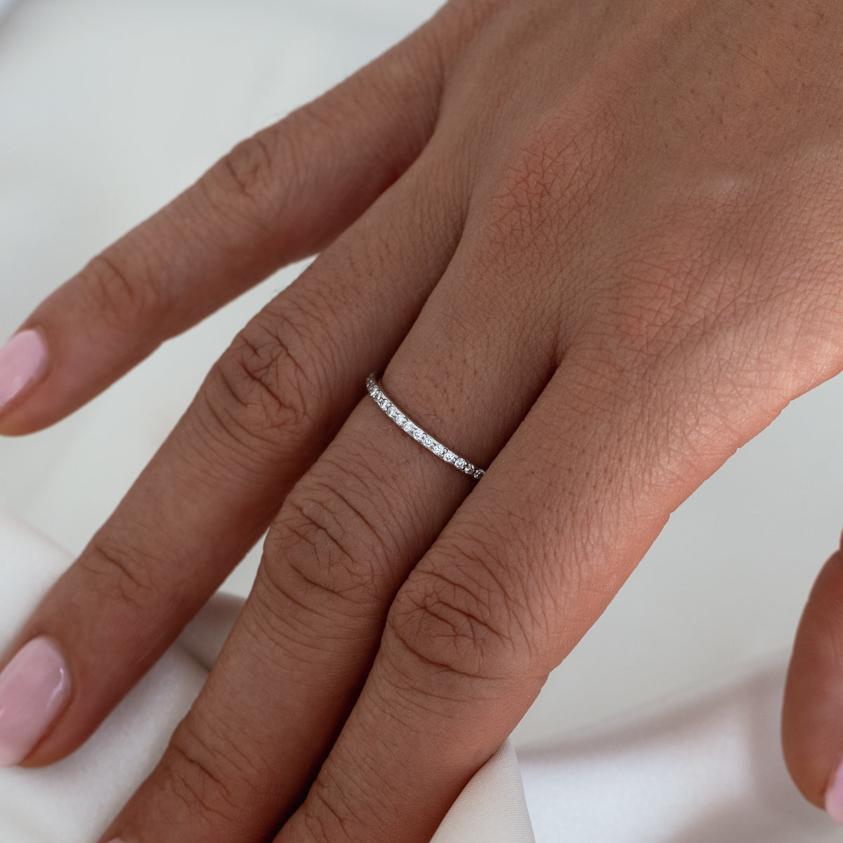 Diamond Stackable Eternity Bands for Women - 14K Gold Wedding Rings Set - Perfect for Anniversary, Engagement & Everyday Elegance