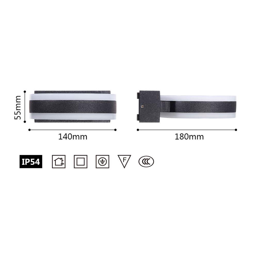 14W LED Modern Wall Light - Waterproof Outdoor Wall Sconce with Up/Down Lighting, Matte Black Finish - Perfect for Hallways, Porches, Hotels, Yards, Doorways & Garden Pathways (Indoor/Outdoor Use)