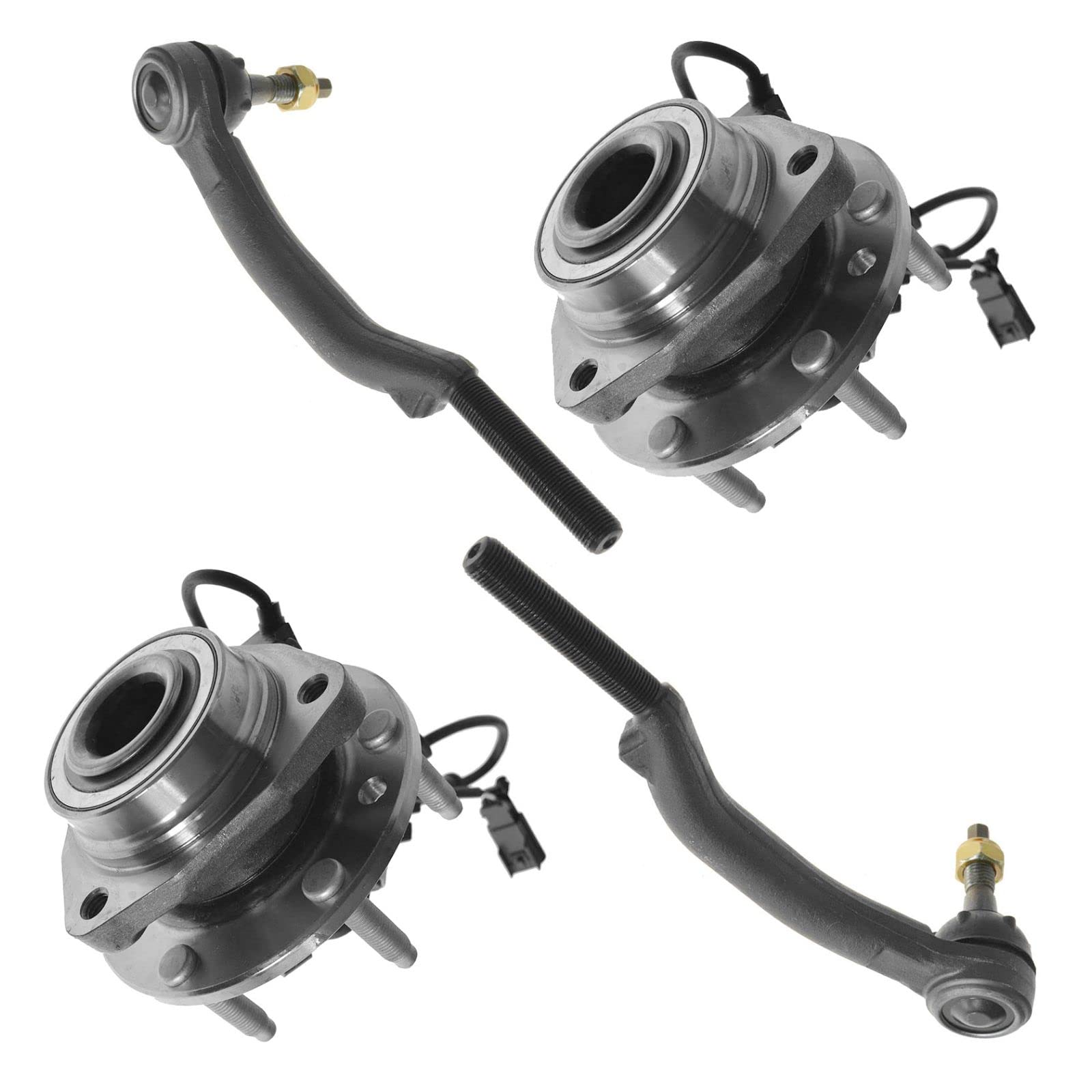 Chevy Trailblazer GMC Envoy Front Wheel Hub & Bearings with Outer Tie Rods - Durable Replacement for Smooth Driving & Off-Road Adventures