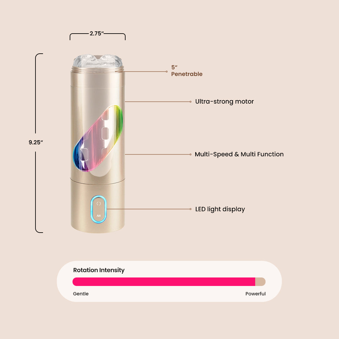 PDX Extreme Rechargeable Roto Bator Rotating Male Masturbator - Powerful Hands-Free Pleasure for Solo Play & Couples Fun