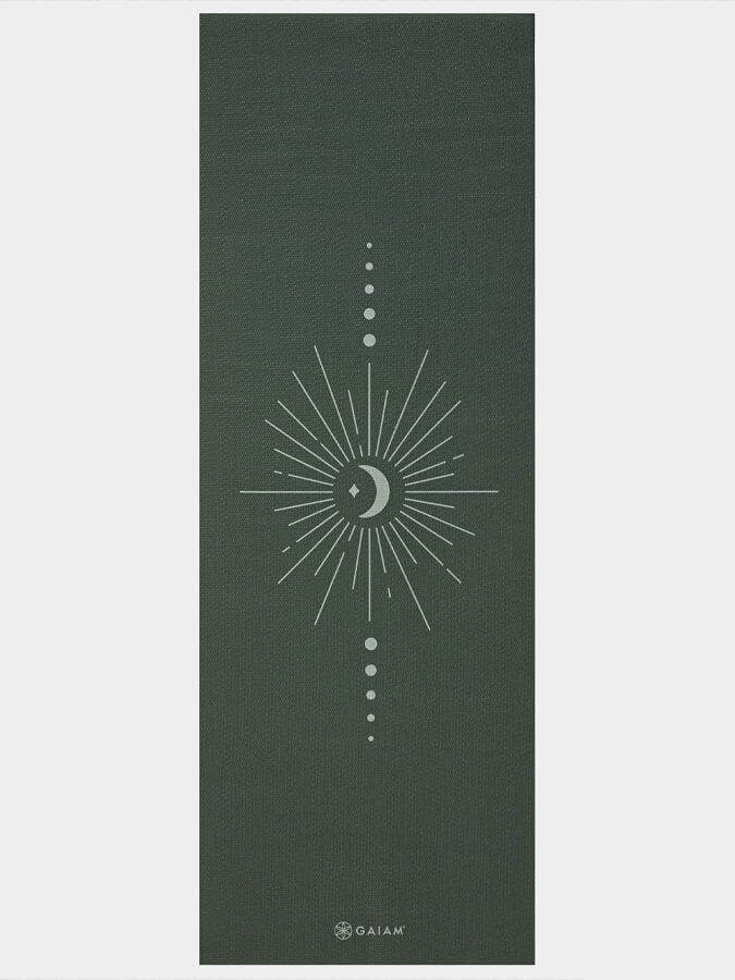 Gaiam Deep Green Vision Yoga Mat 5mm - Non-Slip Eco-Friendly Exercise Mat for Yoga, Pilates & Home Workouts - Perfect for Studio, Gym & Indoor Fitness