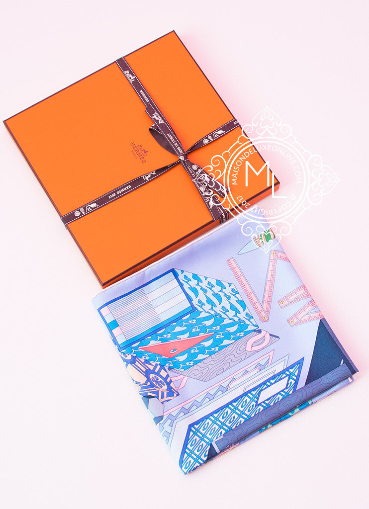 Hermes Ciel Rose Twill Silk Scarf 90cm - Les Tresors d'un Artiste Artist Collection - Perfect for Gift Giving, Special Occasions & Luxury Fashion Accessories
