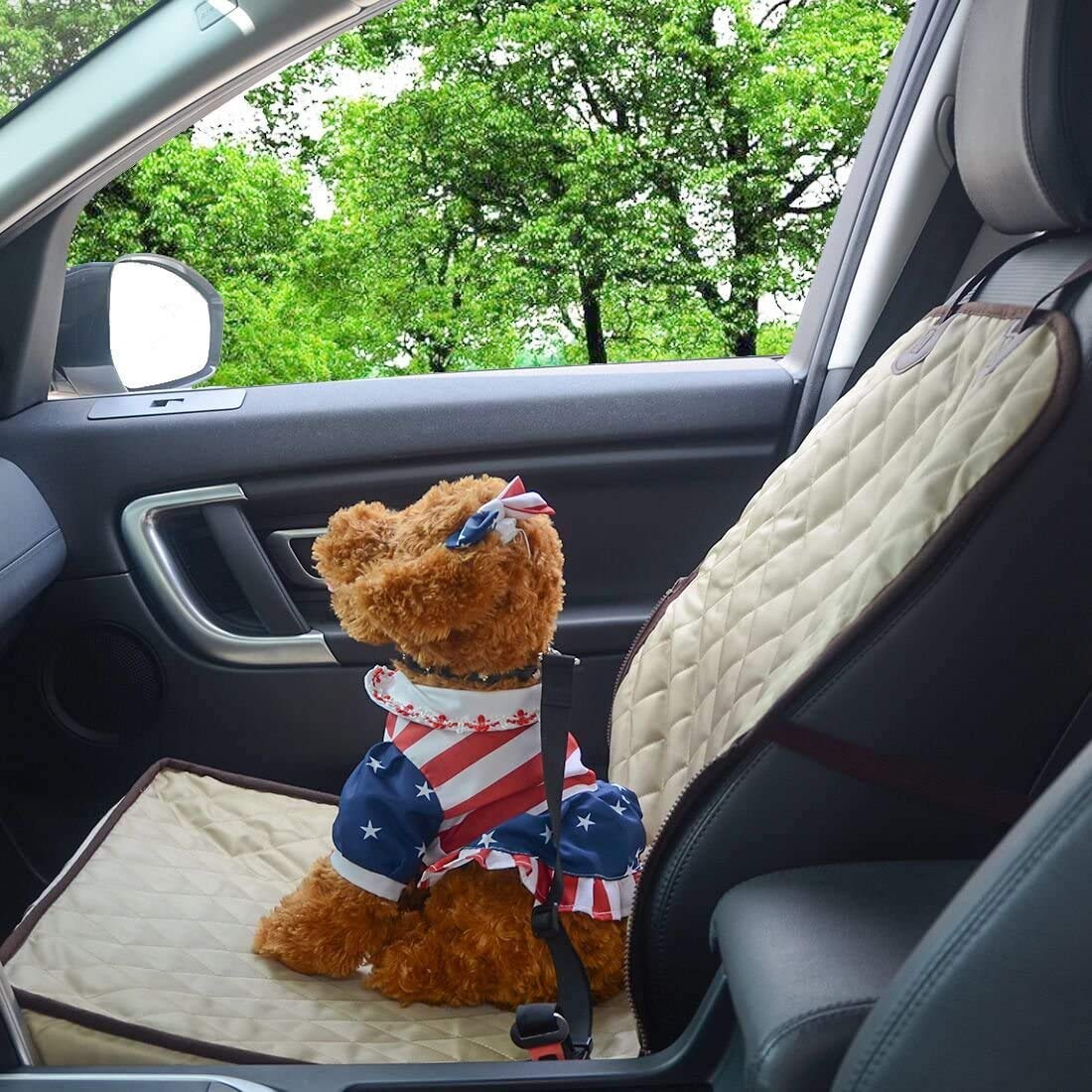 **Mayhour Waterproof & Scratchproof Pet Car Seat Cover for Small to Medium Dogs - Non-Slip Rubber Backing, 2-in-1 Dog Booster Seat with Safety Belt - Washable Protector for Cars, Trucks & SUVs - Perfect for Road Trips & Daily Commutes**