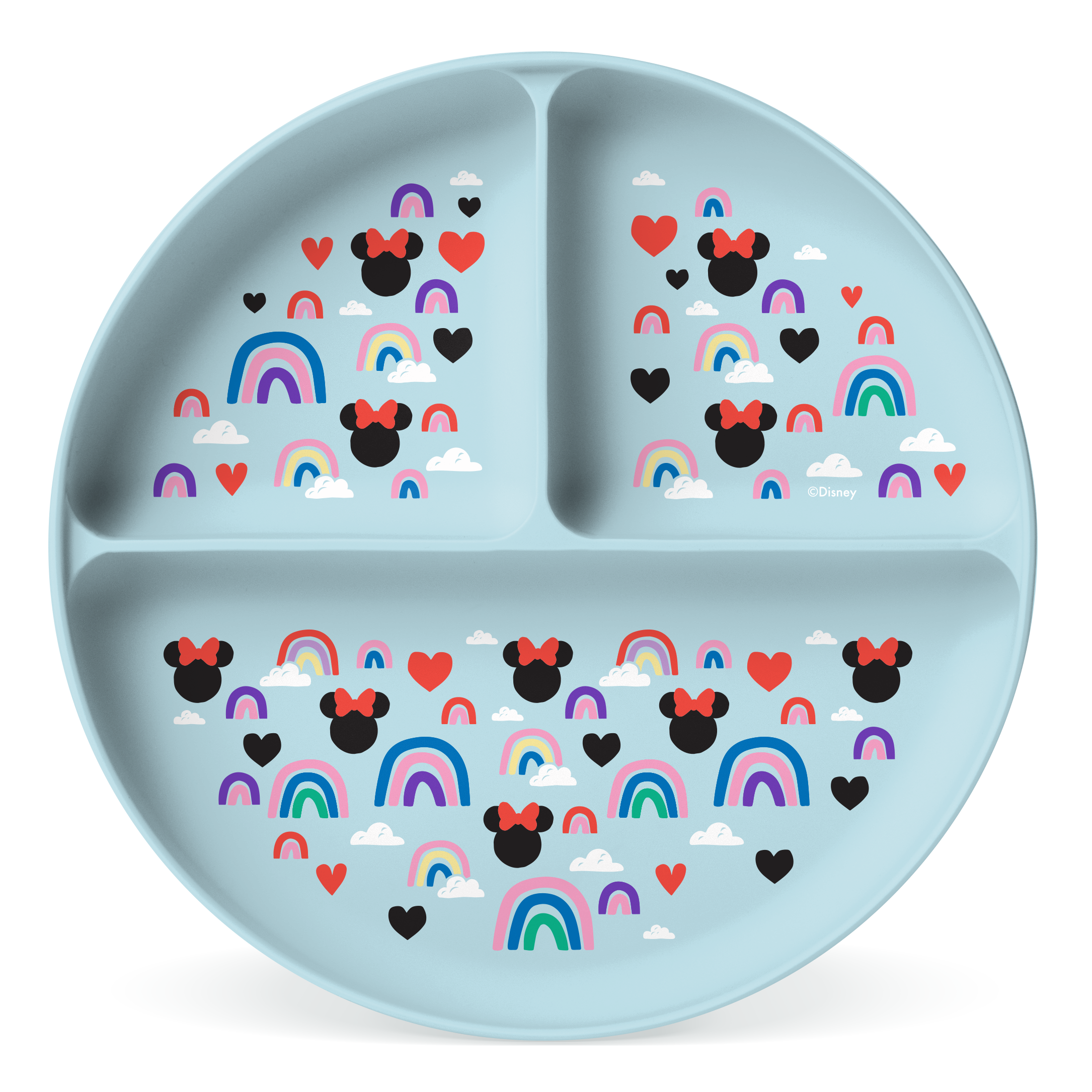 Parker Silicone Partitioned Plate - BPA-Free Divided Kids Tray for Mealtime, Snacks & Portion Control - Perfect for Toddlers, Babies & Picky Eaters at Home or Travel
