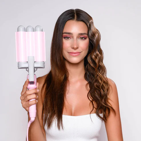 Mermade Hair Pro 32mm Pink Hair Waver - Professional Curling Iron for Beach Waves & Loose Curls | Perfect for Parties, Weddings & Everyday Styling