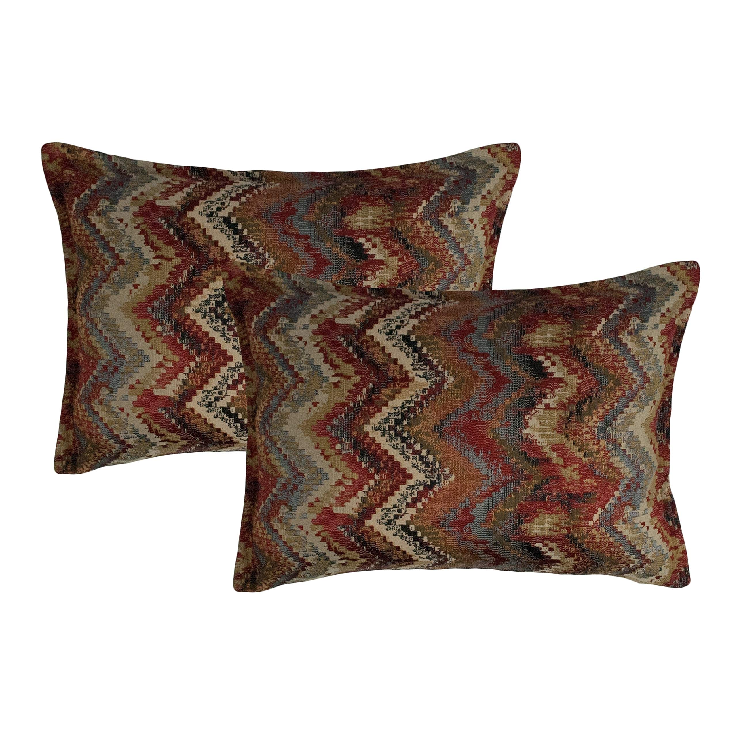 Sherry Kline Kiowa Waves Decorative Throw Pillow Covers Set of 2 - Boho Chic Bedroom & Living Room Accent Pillows for Sofa, Couch, Chair - Soft & Stylish Home Decor