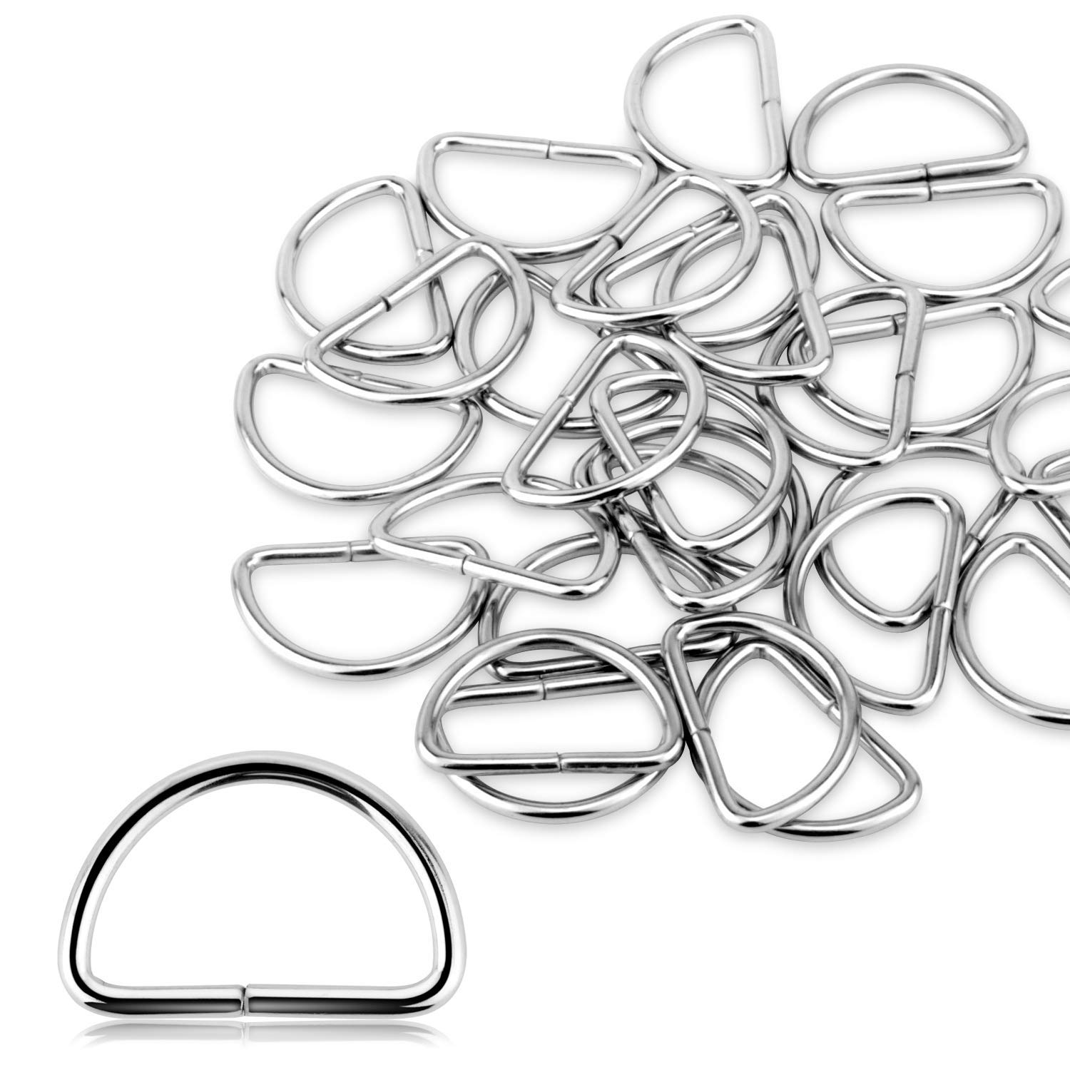 50 Pcs Metal Swivel Snap Keychain Hooks with D Rings & Slide Buckles - Bulk Keychain Accessories for Handbags, Purses, Lanyards, Sewing & DIY Projects | Durable Multi-Purpose Hooks for Keys, ID Badges & Crafting