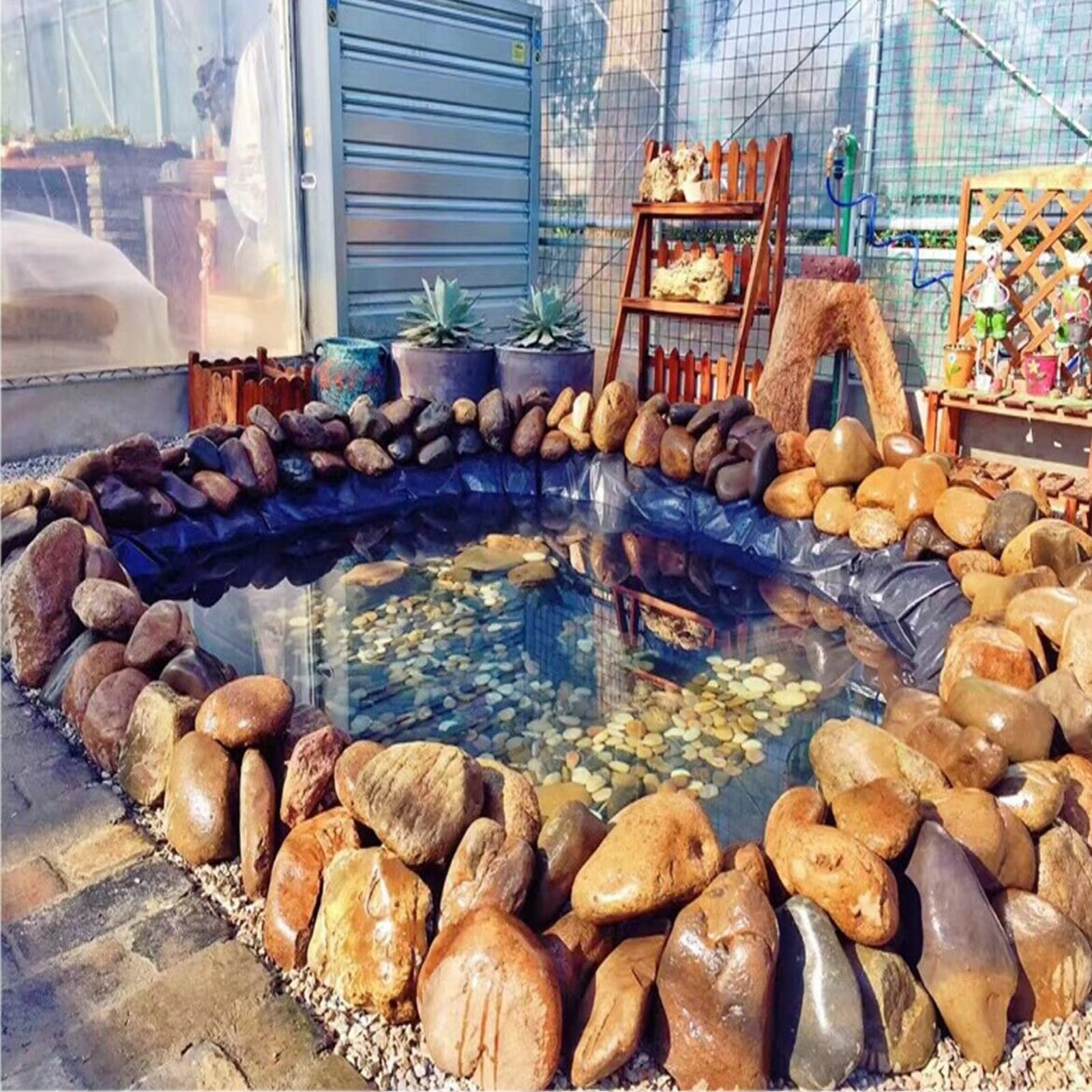 Premium HDPE Pond Liners - Flexible, Cuttable & Waterproof Pool Membrane for Fish Ponds, Water Gardens & Landscaping | Durable, Foldable & Reinforced Impermeable Film for DIY Pond Building & Outdoor Water Features