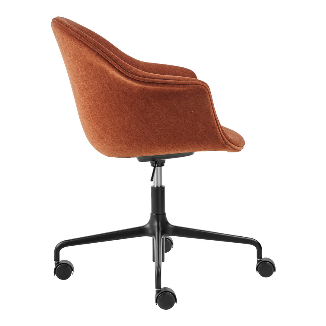 Bat Meeting Chair with 4-Star Base & Casters - Height Adjustable Fully Upholstered Office Chair for Conference Rooms and Home Offices