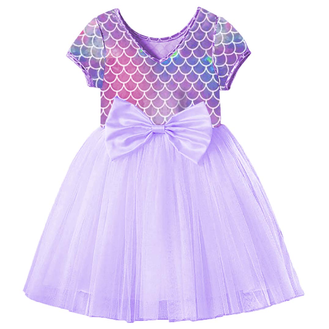 VIKITA Toddler Girls Summer Dresses - Short Sleeve Tutu Dress for Kids Age 3-8 Years | Perfect for Daily Wear, Birthday Parties & Special Occasions