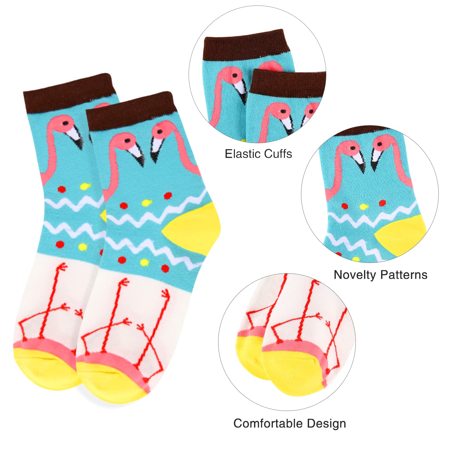 Benefeet Women's Funny Animal Crew Socks - Colorful Cotton Socks for Casual Wear & Gifts