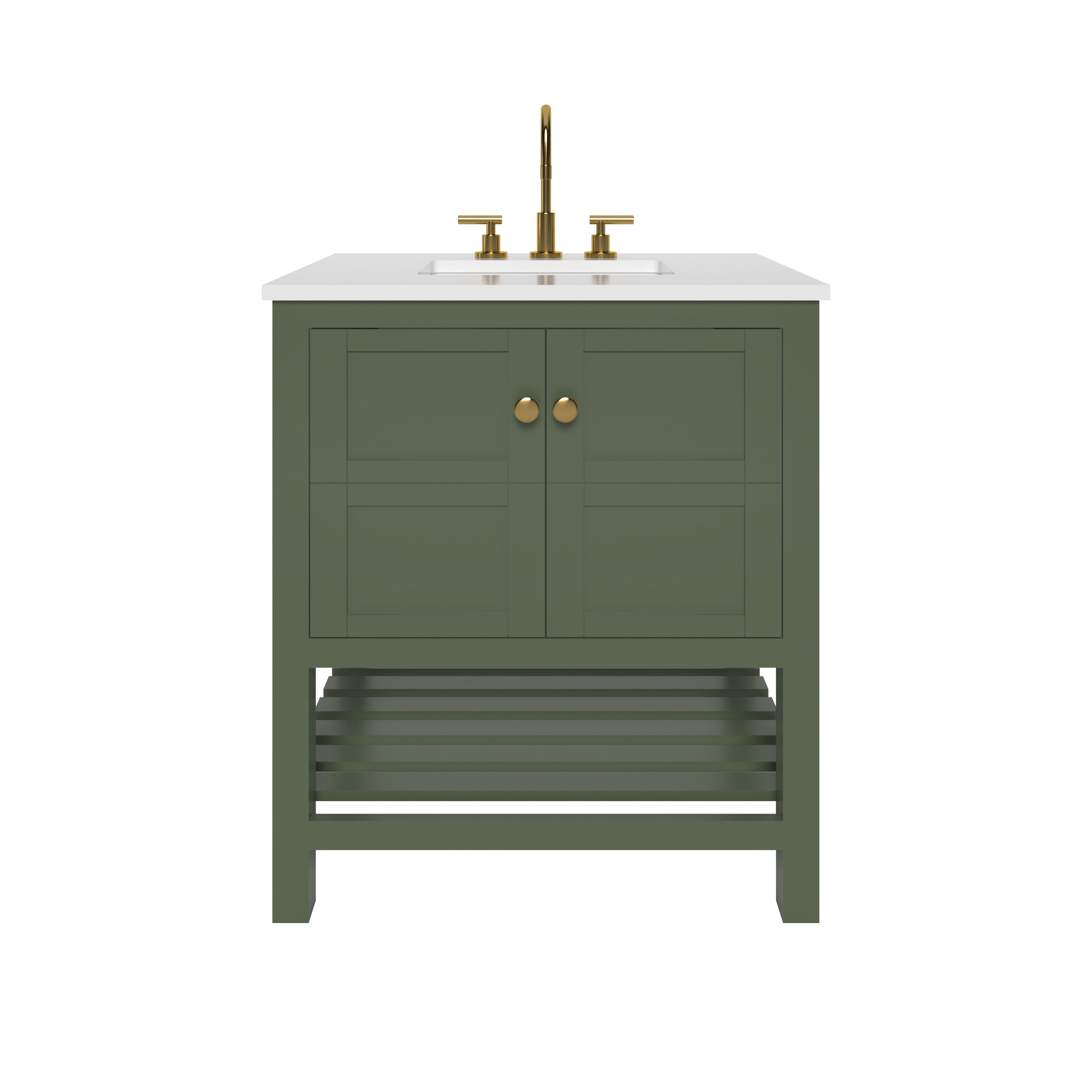 29.5 Inch Bathroom Vanity Cabinet in Sage Green - Modern Freestanding Vanity for Bathroom Remodel, Farmhouse & Contemporary Style - Perfect for Master Bath, Guest Bath & Powder Room