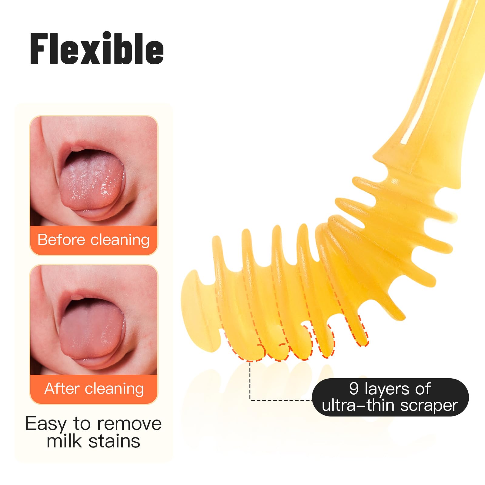Phanpy Silicone Baby Toothbrush & Tongue Cleaner for Newborns 0-12 Months - Gentle Infant Oral Care Set for First Teeth Cleaning - Perfect for Daily Baby Mouth Hygiene at Home or Travel