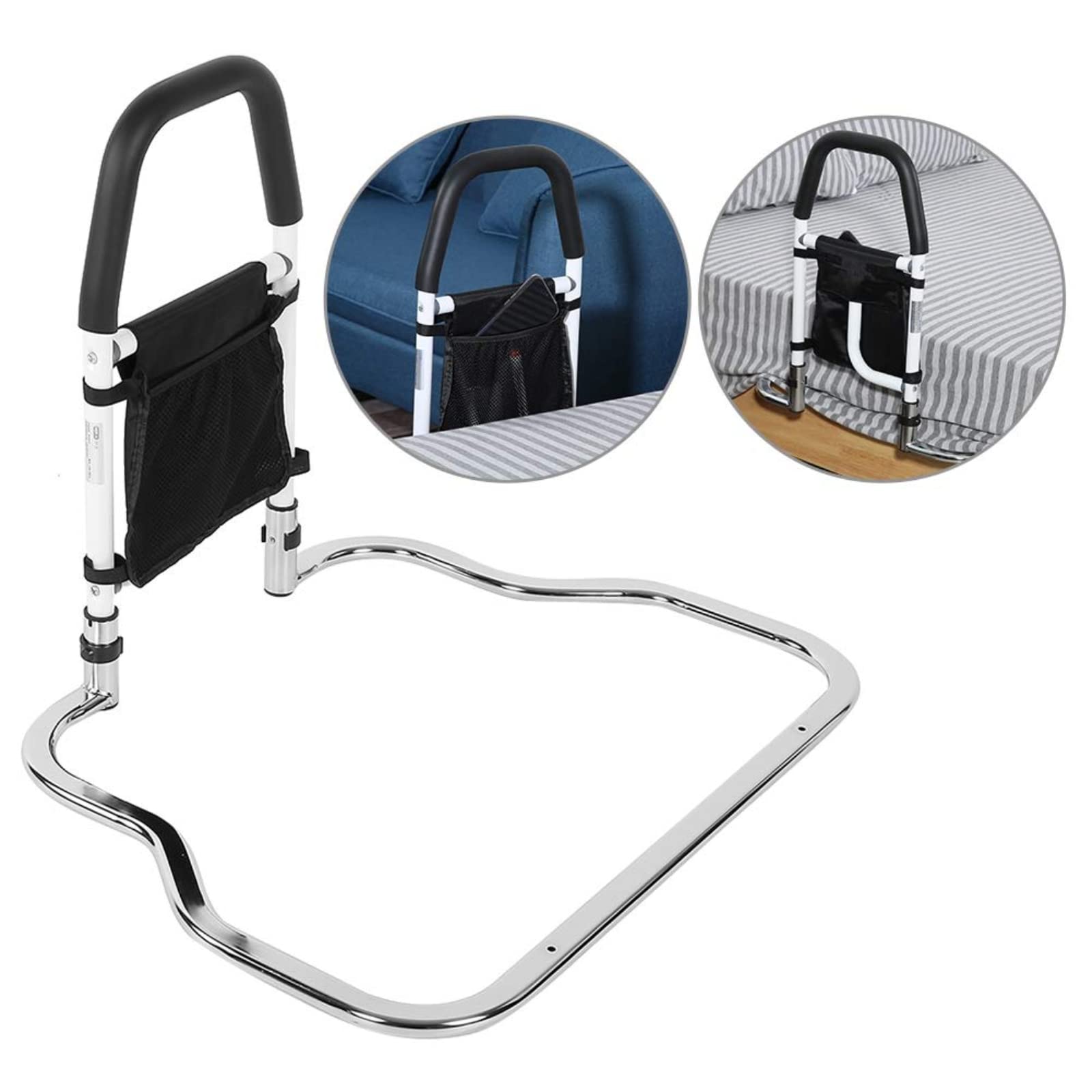 Non-Slip Rustproof Bed Rails for Elderly & Pregnant Women - Adjustable Safety Handrail for Assistance, Bedside Support & Fall Prevention - Perfect for Home Care, Hospitals, and Mobility Assistance