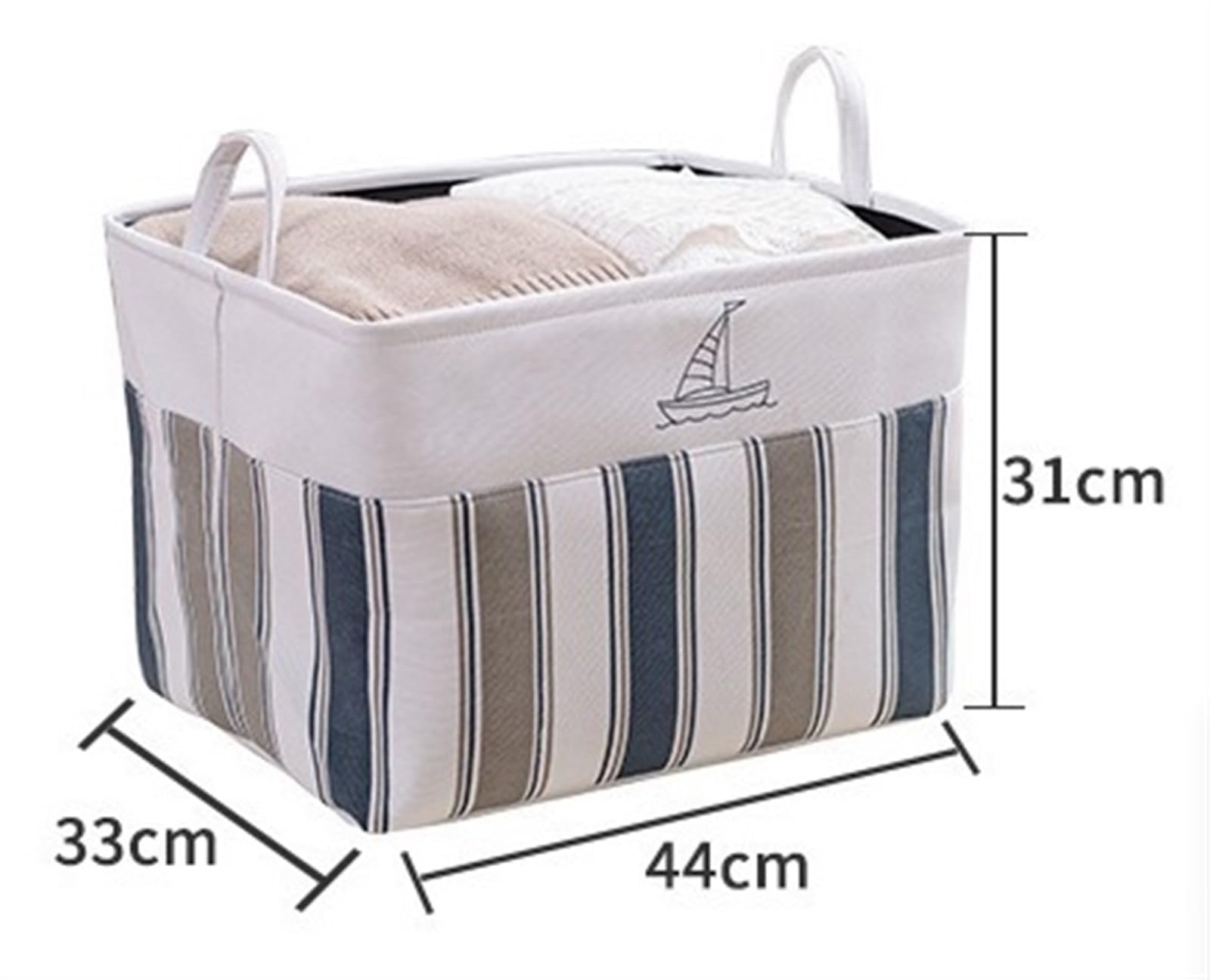 Foldable Fabric Storage Baskets with Handles - Sturdy Cube Storage Box for Home Organization, Closet, Nursery & Office Use
