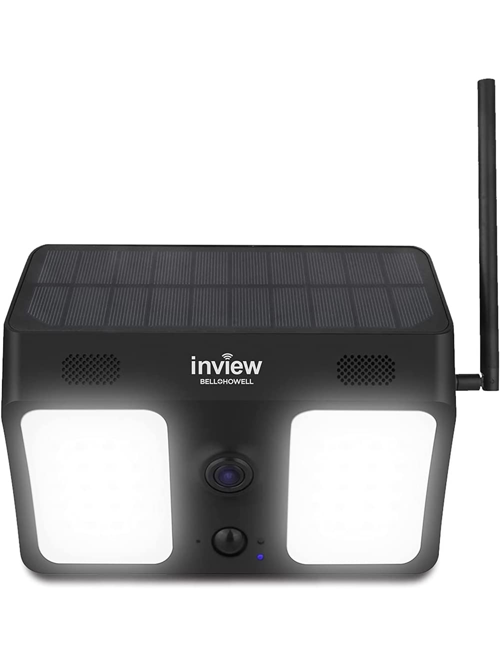 Bell + Howell InView BHSLC1 1080p HD Solar-Powered Outdoor Security Camera with Motion Detection & Night Vision - Weatherproof Floodlight Camera for Home Protection (Black) - Perfect for Driveways, Backyards & Entryways