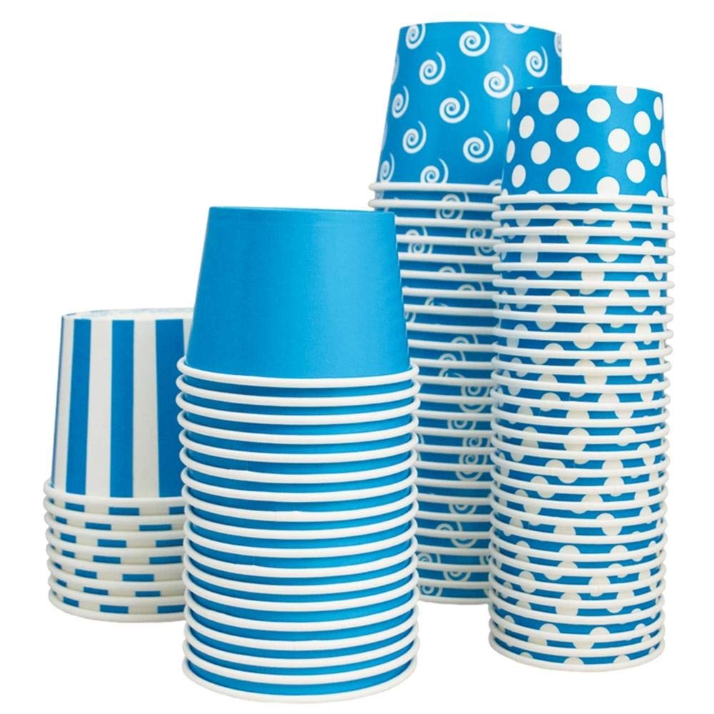 1,000 Count Blue Disposable Ice Cream Bowls - 16 oz Paper Cups for Hot & Cold Foods - Ice Cream Bar & Dessert Supplies - Bulk Party, Catering & Restaurant Use