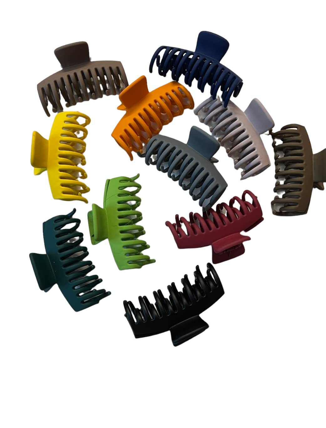 Multicolor XL Hair Claw Clips for Women - 3 Pack, Perfect for Ponytails & Updos