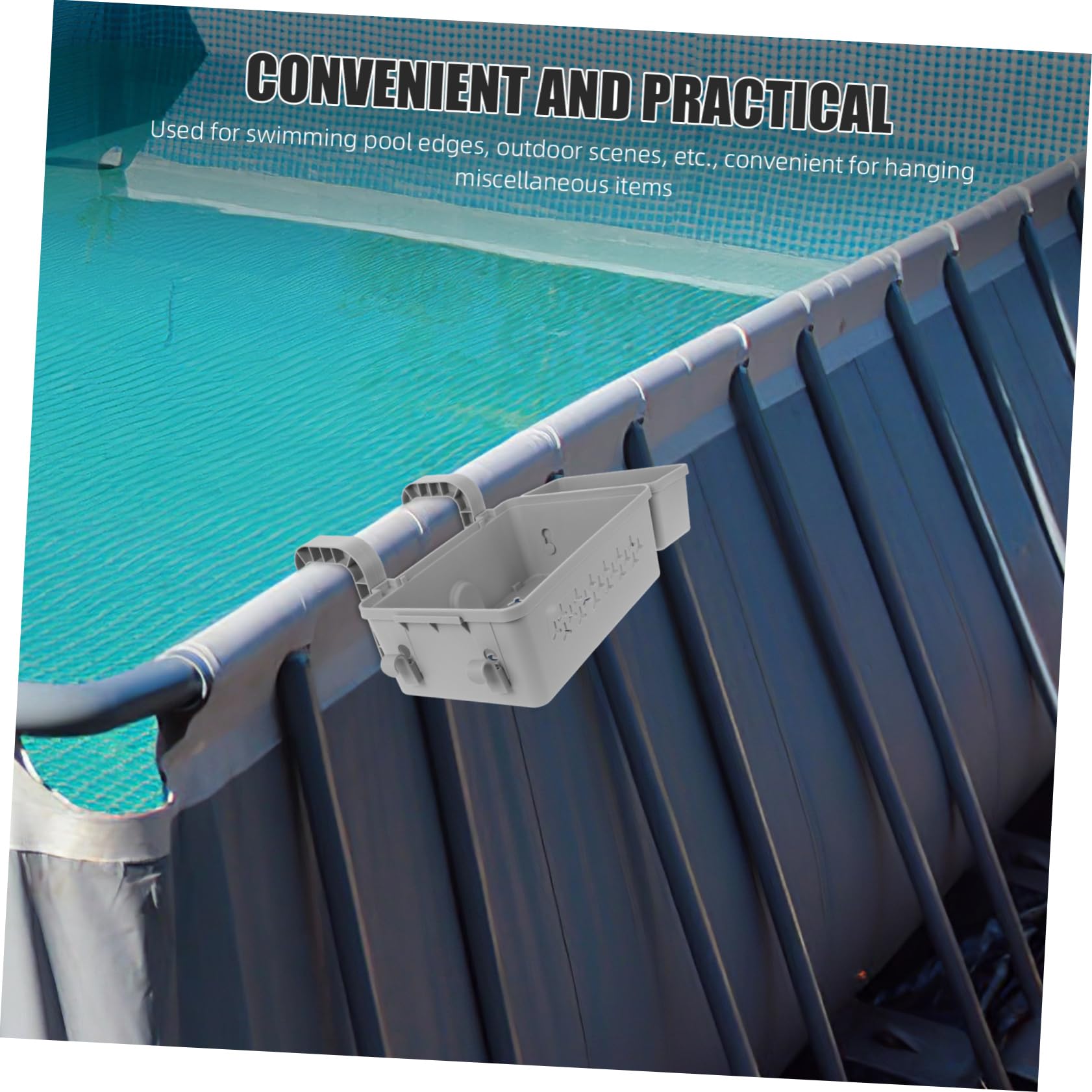 SUPVOX Poolside Towel Holder & Cup Organizer - Durable Plastic Storage Bin for Hanging Towels, Drinks, and Essentials - Perfect for Swimming Pools, Beaches, and Outdoor Relaxation