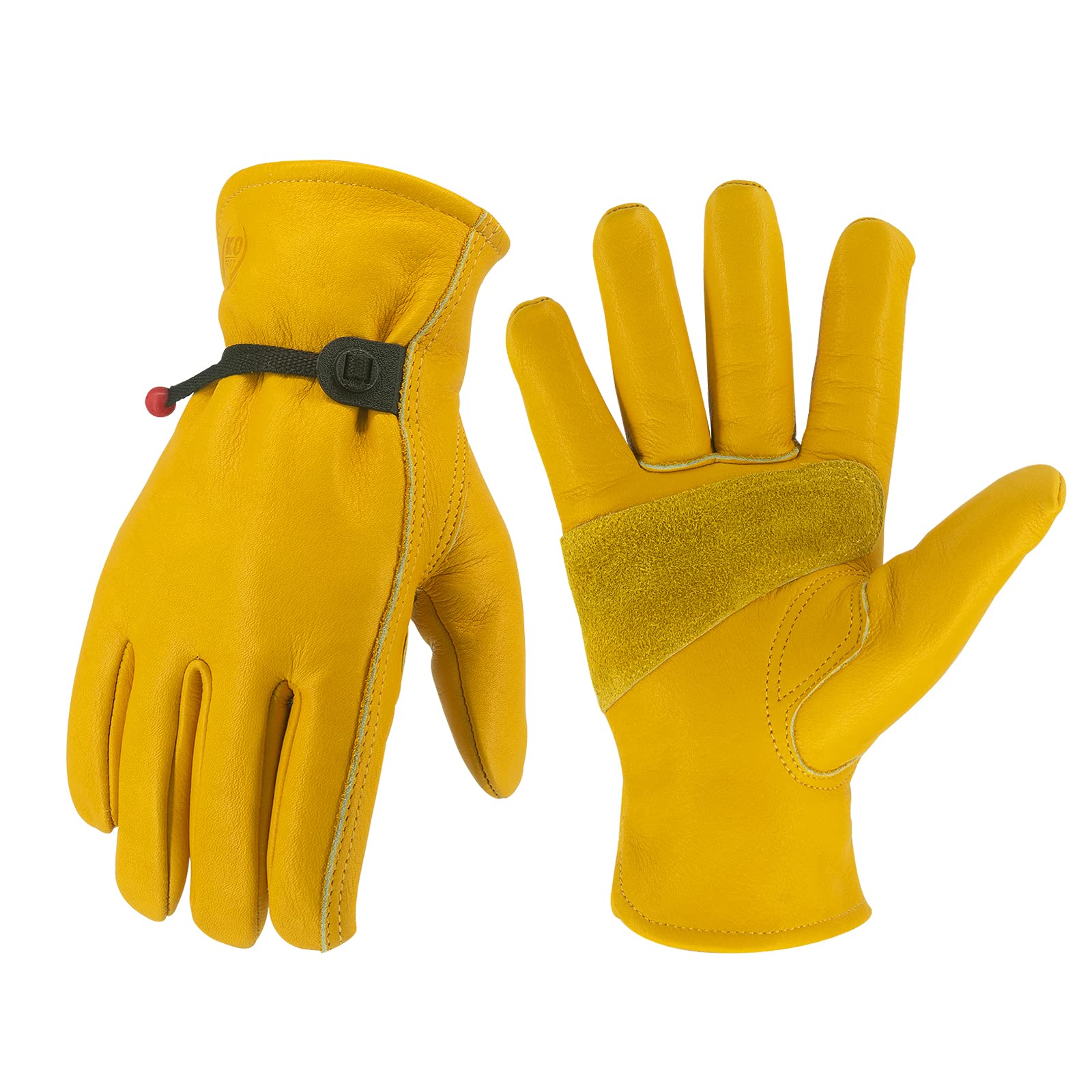 Durable Cowhide Leather Work Gloves - Puncture & Cut Resistant for Gardening & DIY