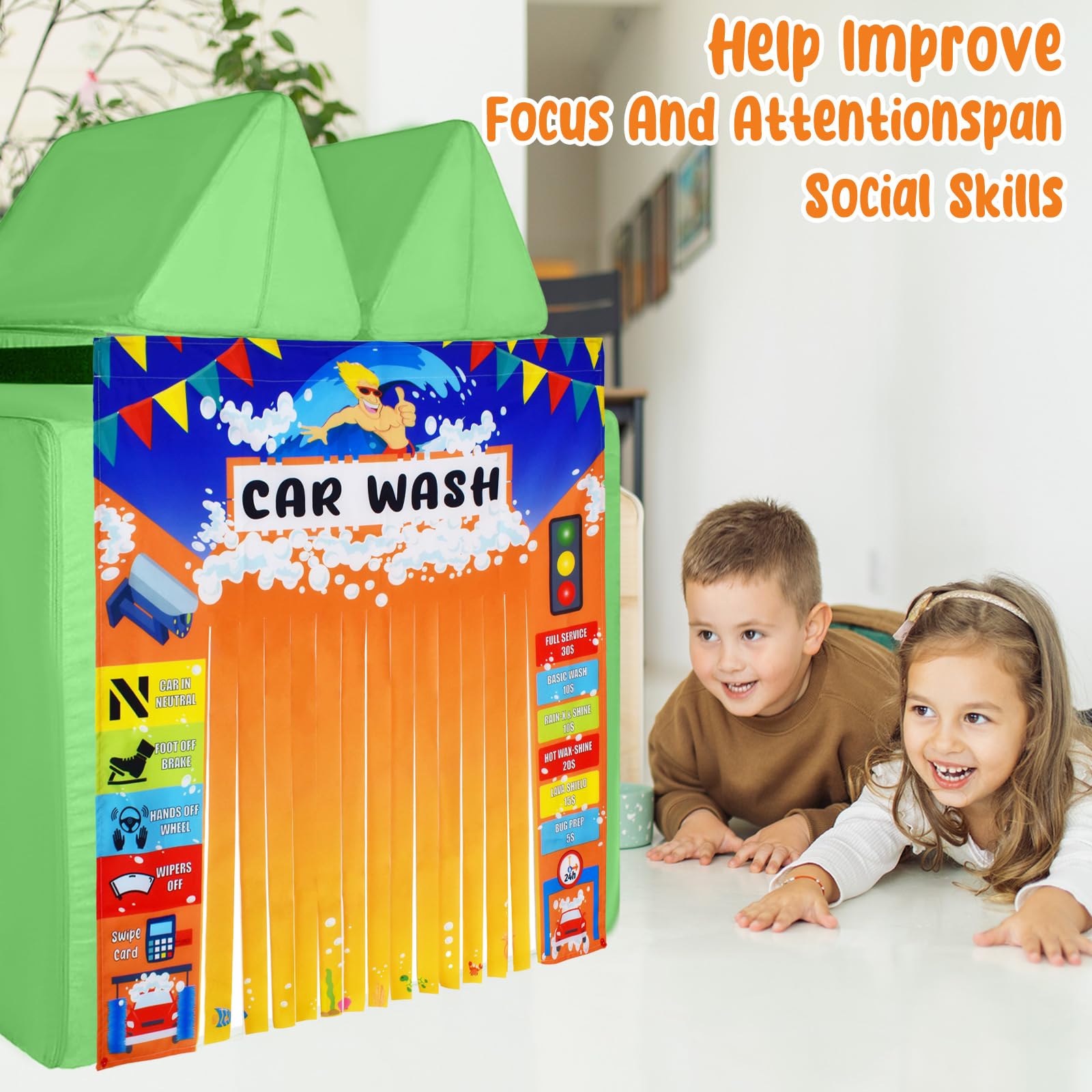 Kids Play Panel for Play Couch - Toddler Car Wash Toy Accessory | Foam Sofa Play Panel (Play Couch Not Included) | Perfect for Pretend Play, Indoor Playrooms & Sensory Play Activities