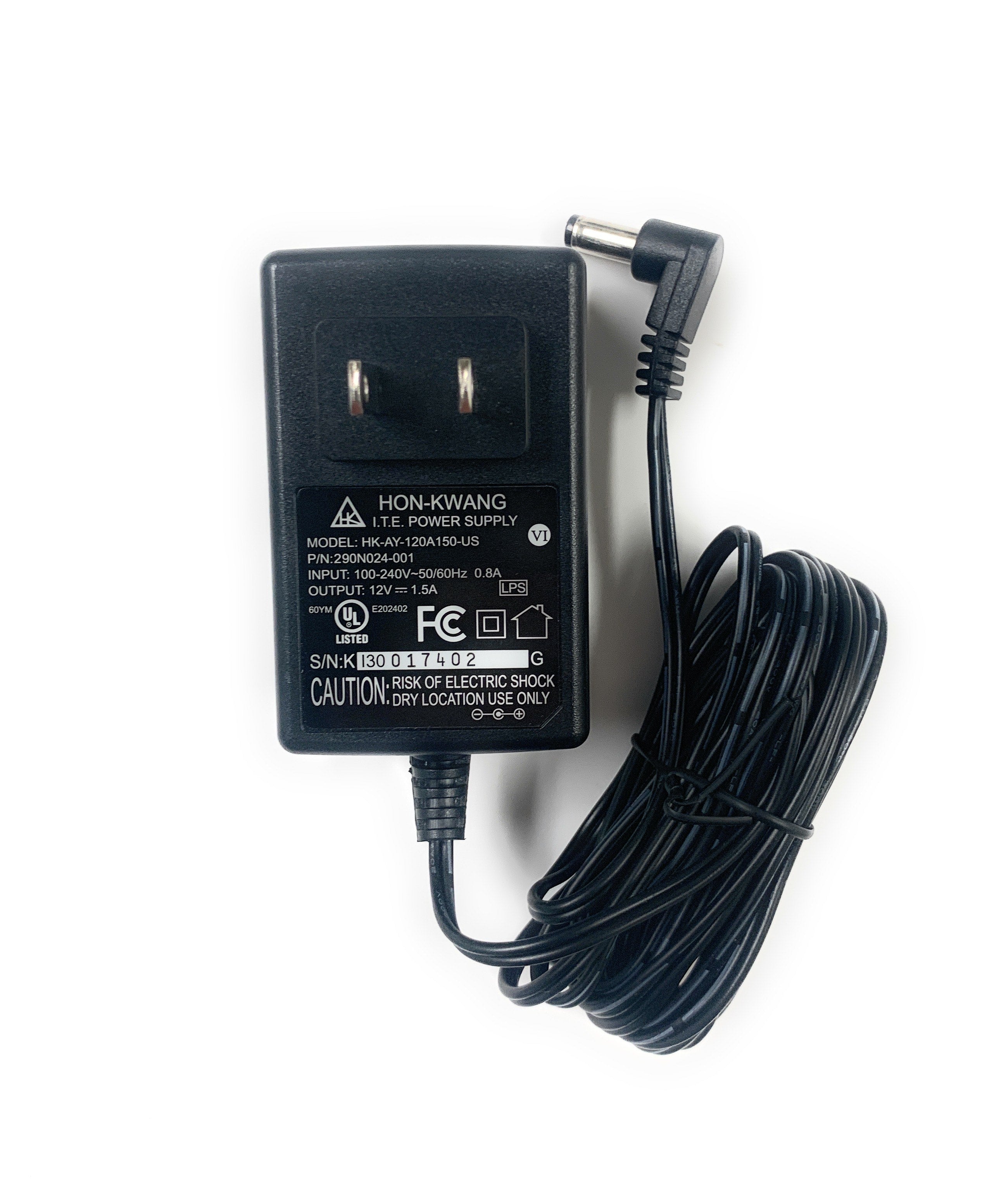 1.5A 12V DC Power Adapter with 2.1x5.5mm Right Angle Barrel Connector - Universal 100-240V AC Input - Perfect for CCTV Cameras, Routers, LED Strips & Electronics