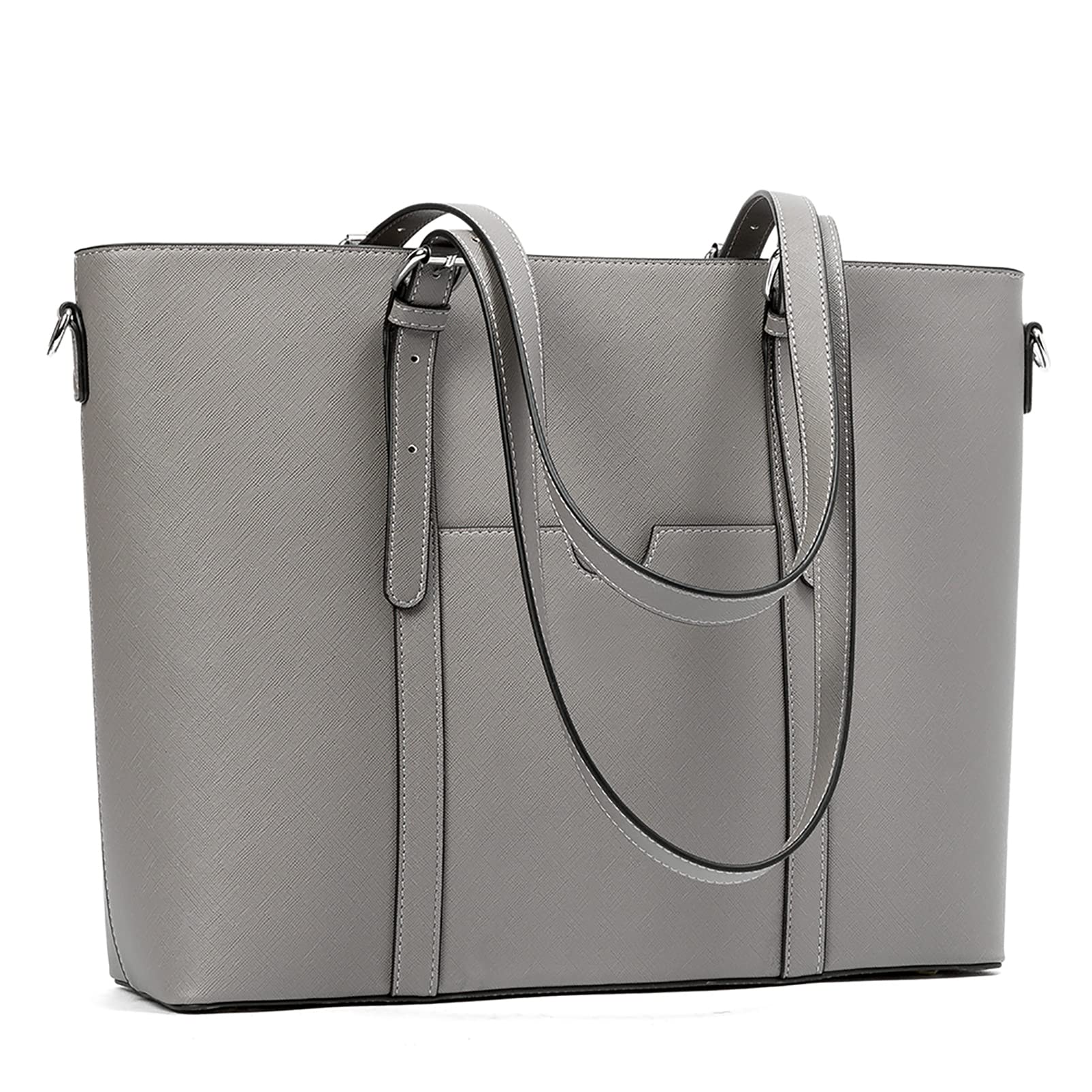 Telena 15.6 Inch Leather Laptop Tote Bag for Women - Stylish Shoulder Briefcase with Large Capacity - Perfect for Work, Business Meetings & Travel