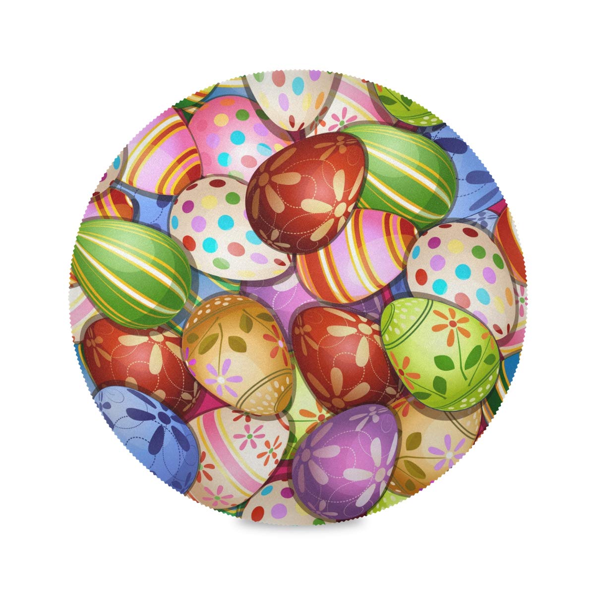 Bolaz Round Heat Insulation Placemats Set of 4 - 15 Inch Easter Kitchen Dining Table Mats for Holiday Decor & Daily Use