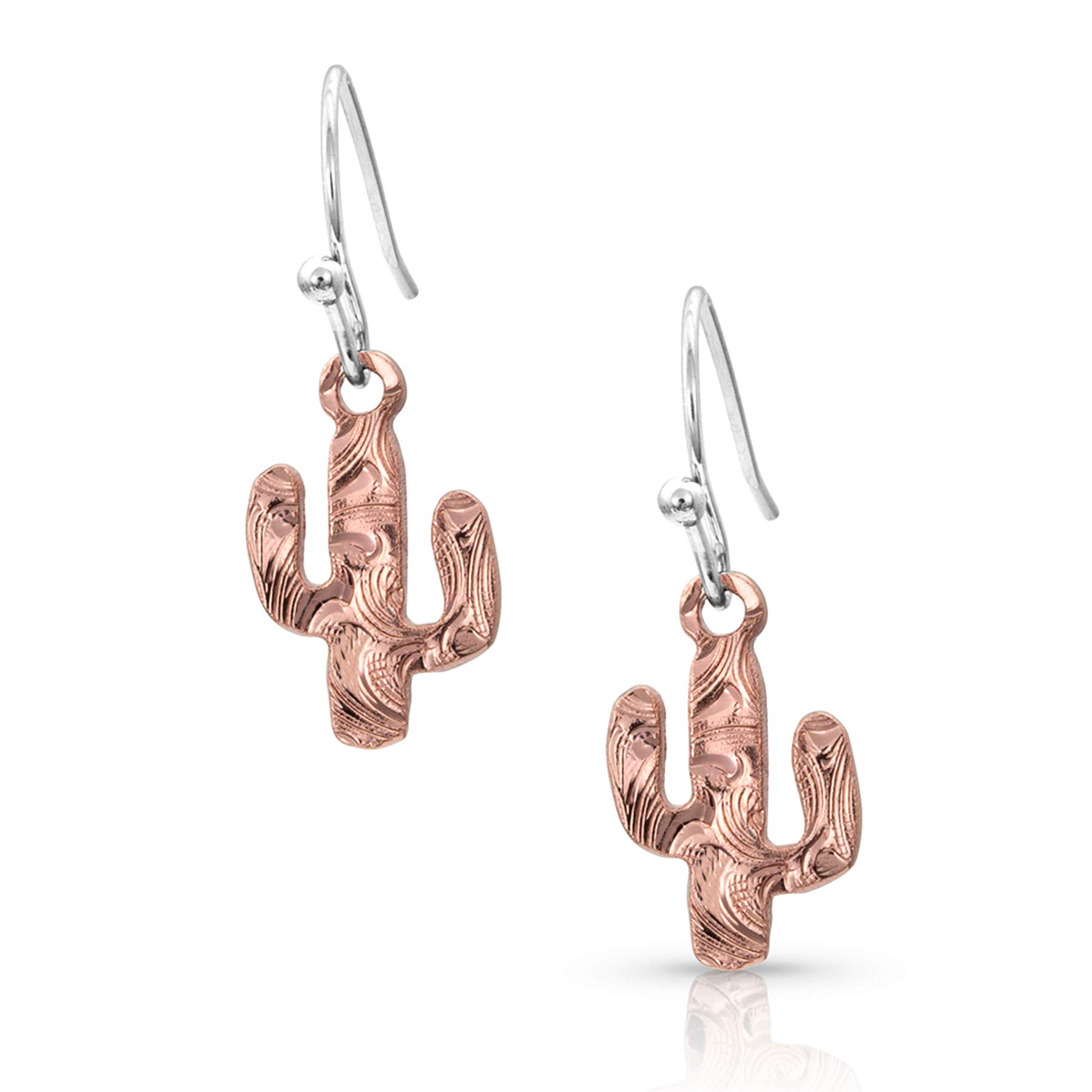 Montana Silversmiths Western Cactus Dangle Earrings - Desert Darling Rose - Handcrafted Silver Jewelry for Women - Perfect for Cowgirl Fashion, Country Concerts & Boho Outfits