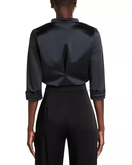 Amatista Satin Jacket for Women - Elegant Black Blazer for Office, Party & Evening Wear - Formal & Casual Outerwear